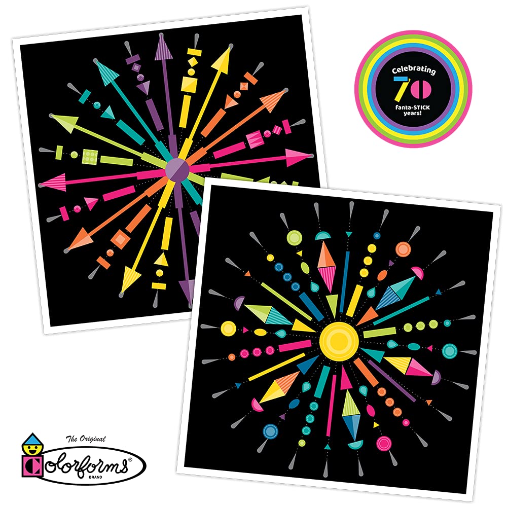 Colorforms 70th Anniversary Sticker Set - 500+ Fun Stickers for Kids & Adults, Arts & Crafts, Scrapbooking (Ages 3+) - Perfect for DIY Projects, School Activities & Creative Play