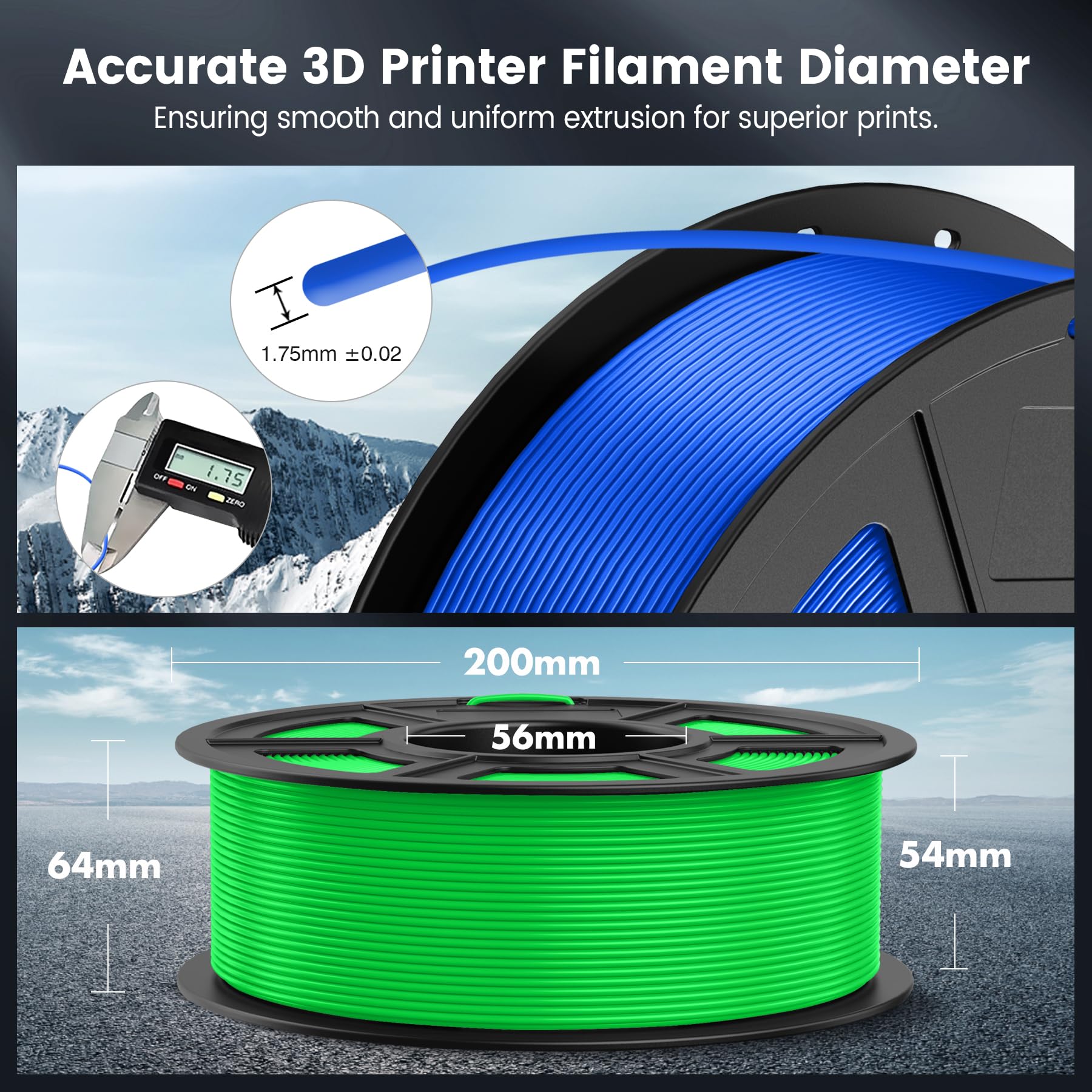 SUNLU 10kg PLA 3D Printer Filament Bundle - 10 Colors (Black, White, Grey, Transparent, Blue, Green, Red, Orange, Yellow, Purple) - 1.75mm ±0.02mm - 10 Spools (1kg Each) - High-Quality Neatly Wound Filament for 3D Printing Projects, DIY Creations, and Prototyping