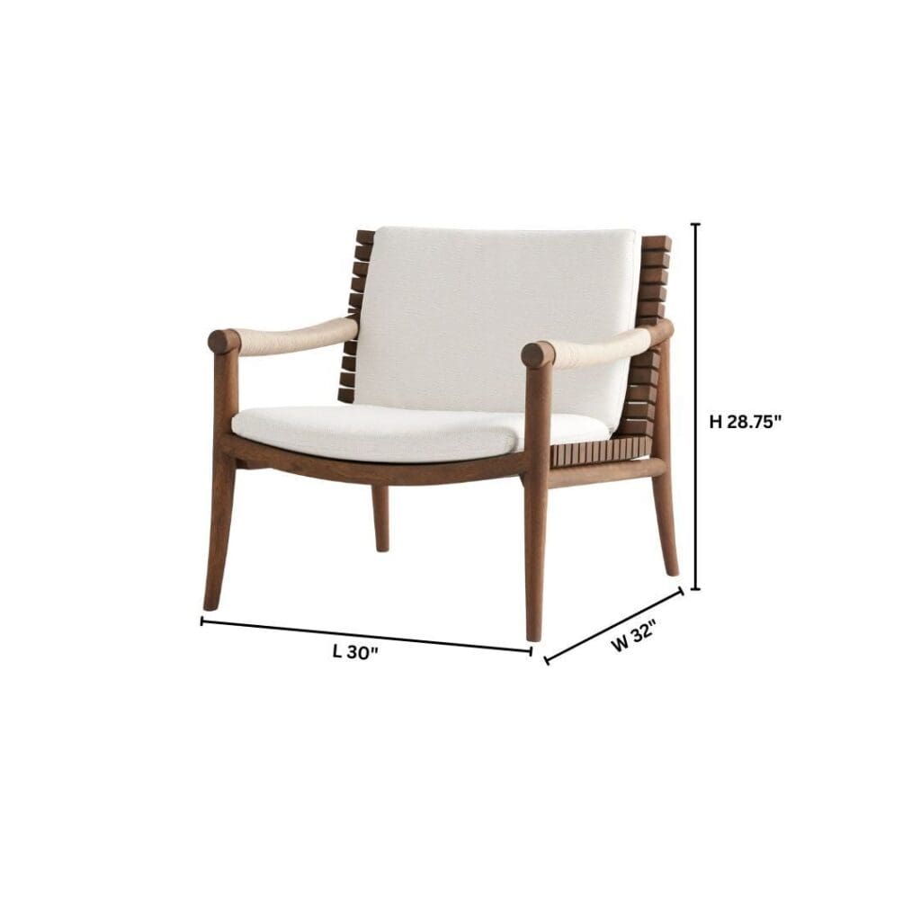 Cyan Design 11736 Acqua Chair - Teak Wood & Off White Upholstered Dining Chair for Kitchen, Dining Room, and Outdoor Patio Use