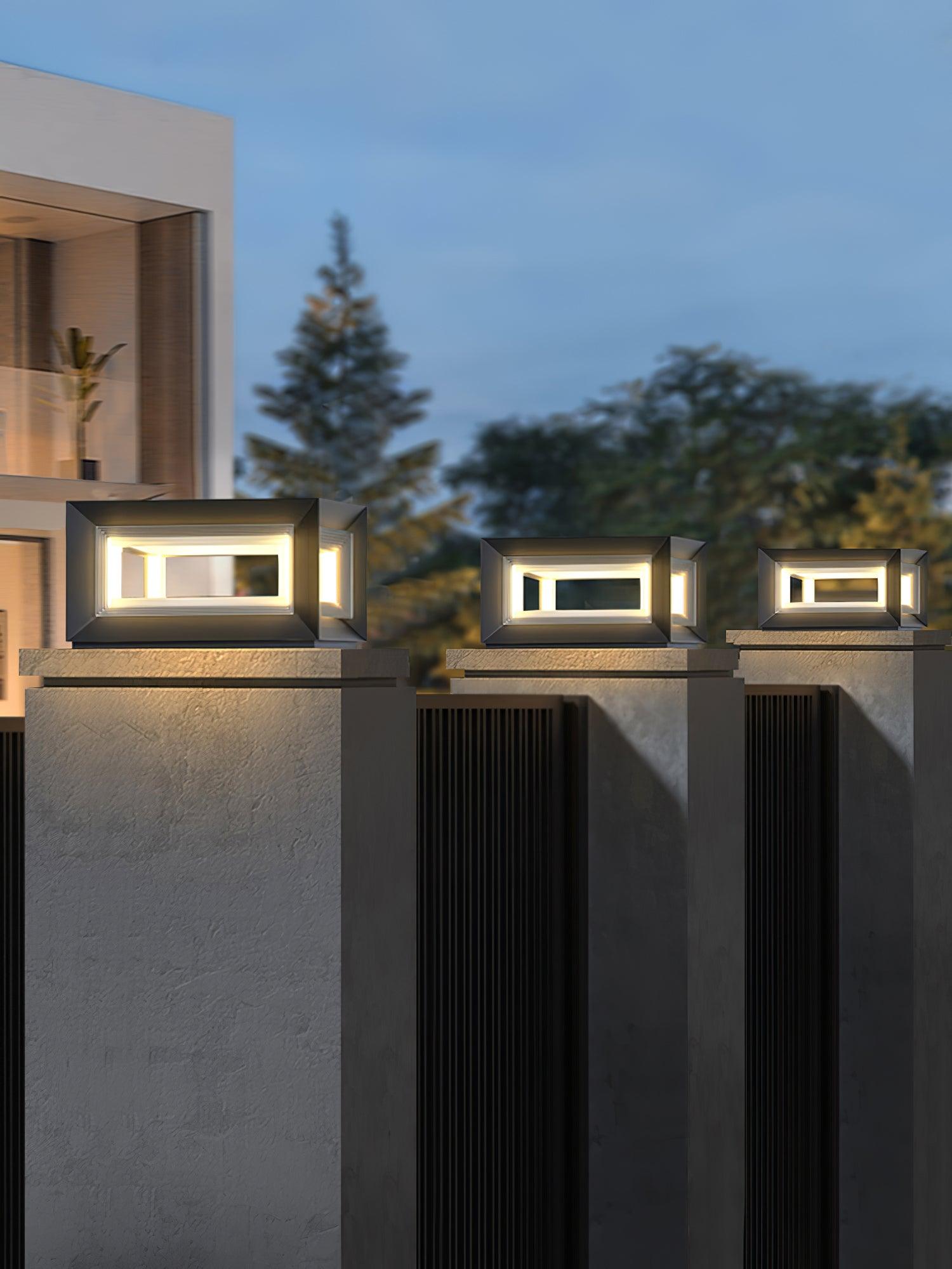 Solar Powered LED Light Cube Outdoor Post Light - Waterproof & Durable for Garden, Pathway, and Patio Lighting