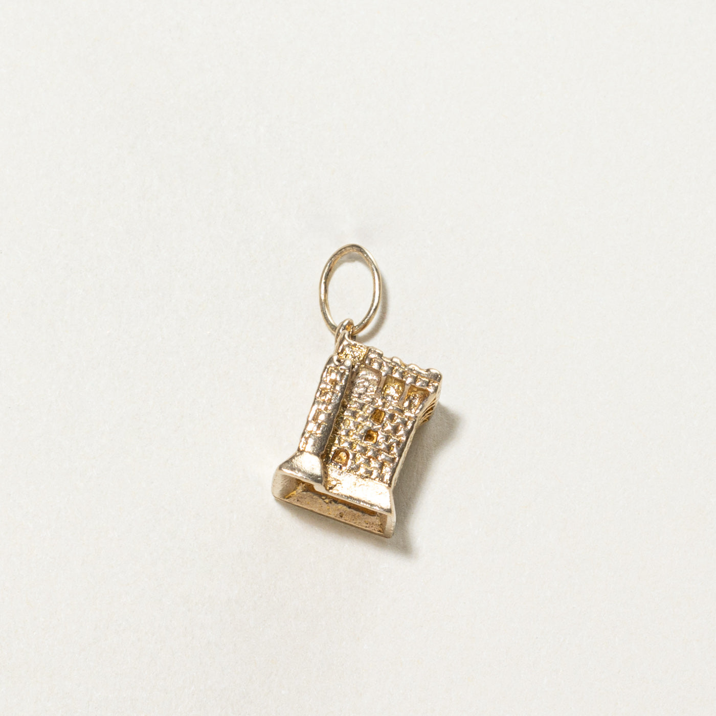 Vintage 1965 Dublin 9K Yellow Gold Blarney Castle Charm Pendant - Irish Jewelry Gift for St. Patrick's Day, Anniversary & Travel Souvenir