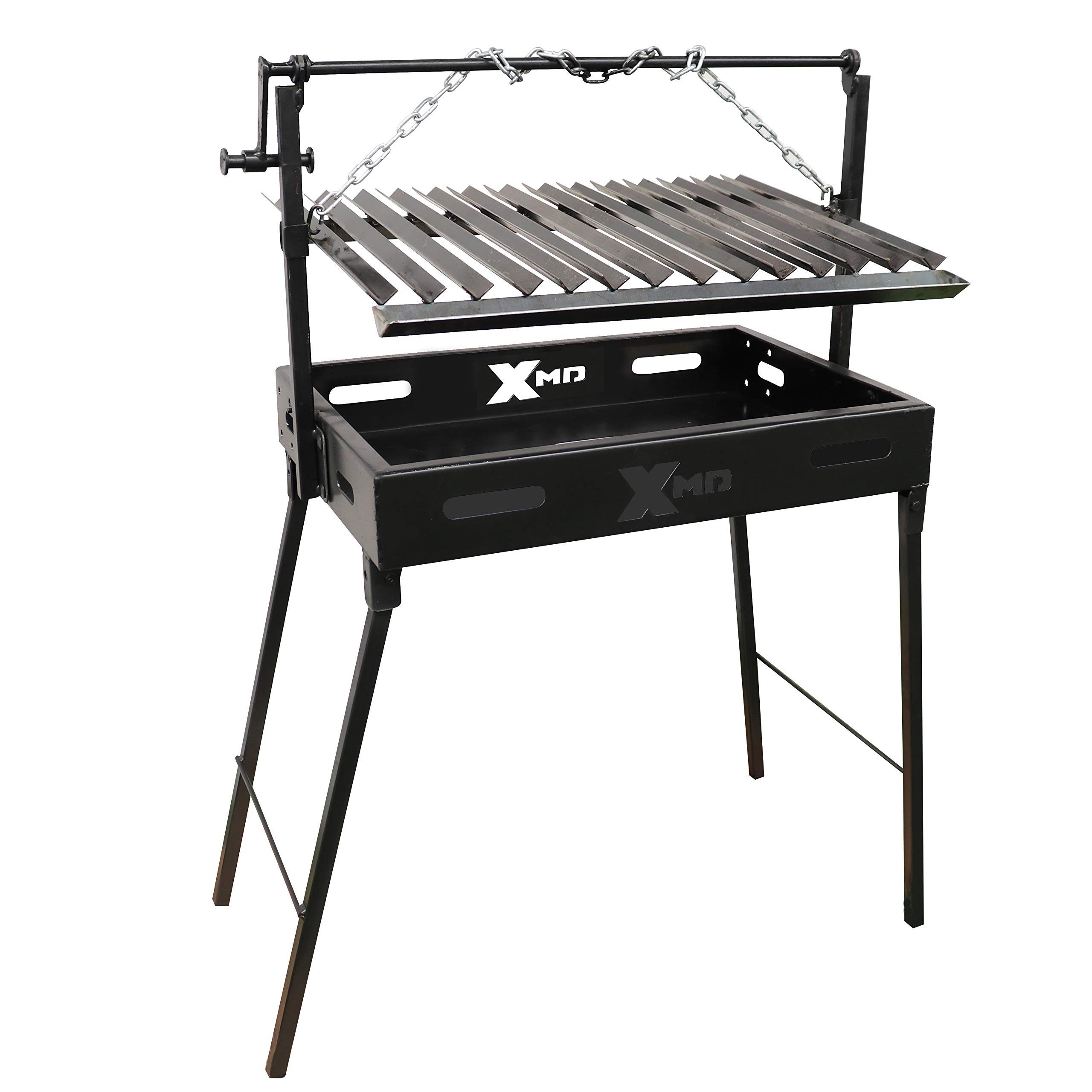 Portable Argentine Style Charcoal Grill - Compact & Lightweight for Camping, Picnics, Backyard BBQs & Outdoor Cooking