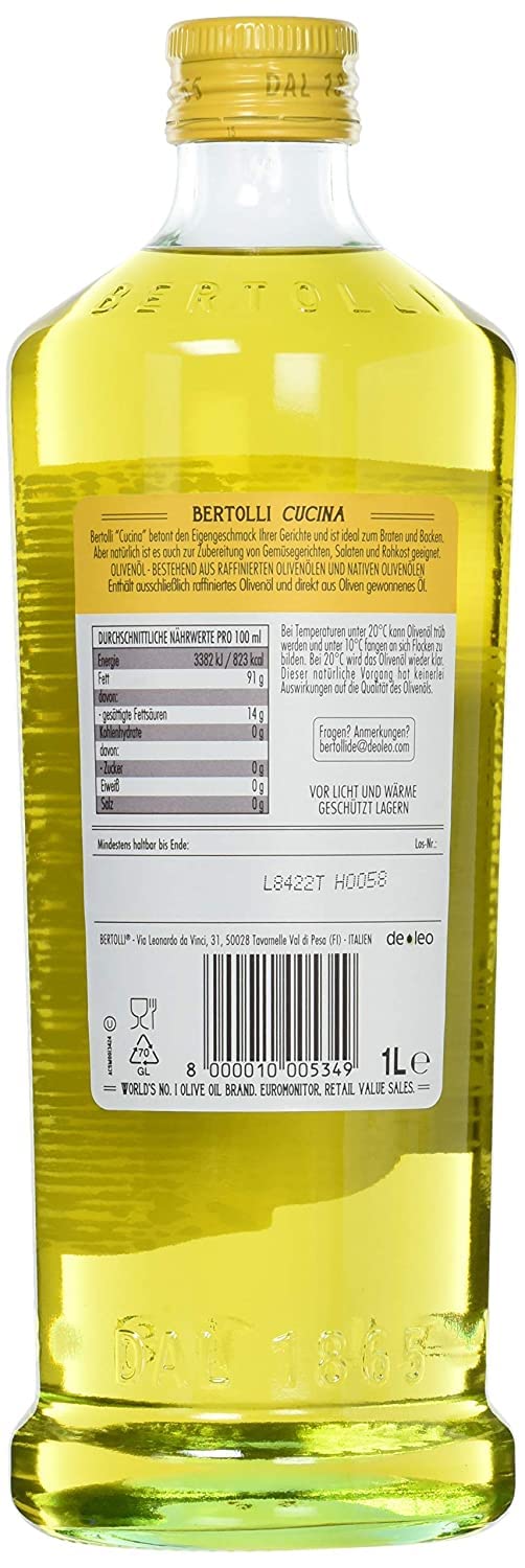 Bertolli Extra Virgin Olive Oil 6-Pack (6 x 1000ml) & Italian Gourmet Tomato Pulp 400g - Premium Cooking Oil for Pasta, Salads & Mediterranean Recipes