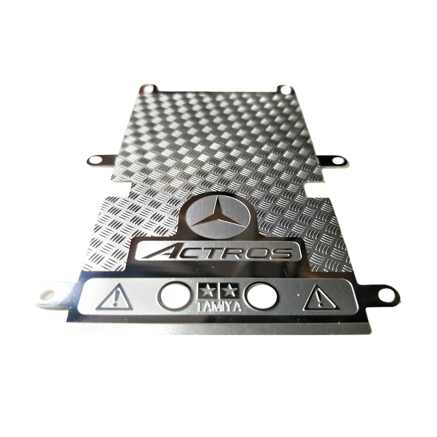 1/14 Scale Metal Anti-Skid Plate for TAMIYA RC Tractor R470 R620 Truck Models - Universal Upgrade Part for Custom RC Cars - Perfect for Off-Road Racing & Heavy-Duty Simulation
