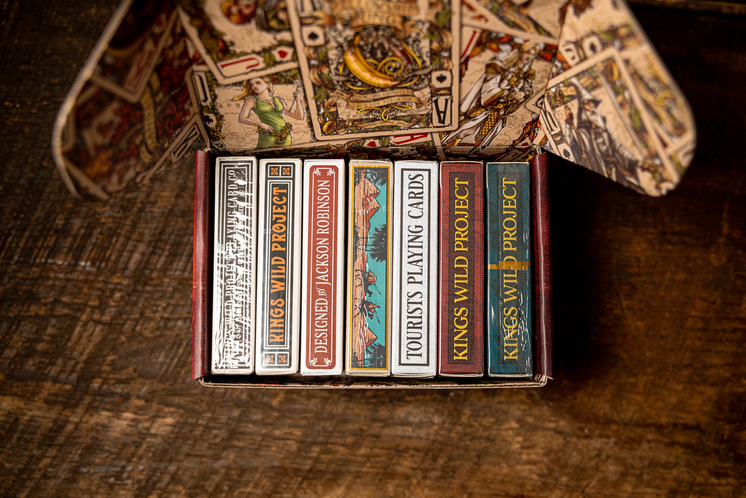 Vintage Inspired 7-Deck Playing Card Storage Box - Durable & Stylish Card Holder for Poker, Magic Tricks, and Collectible Card Games