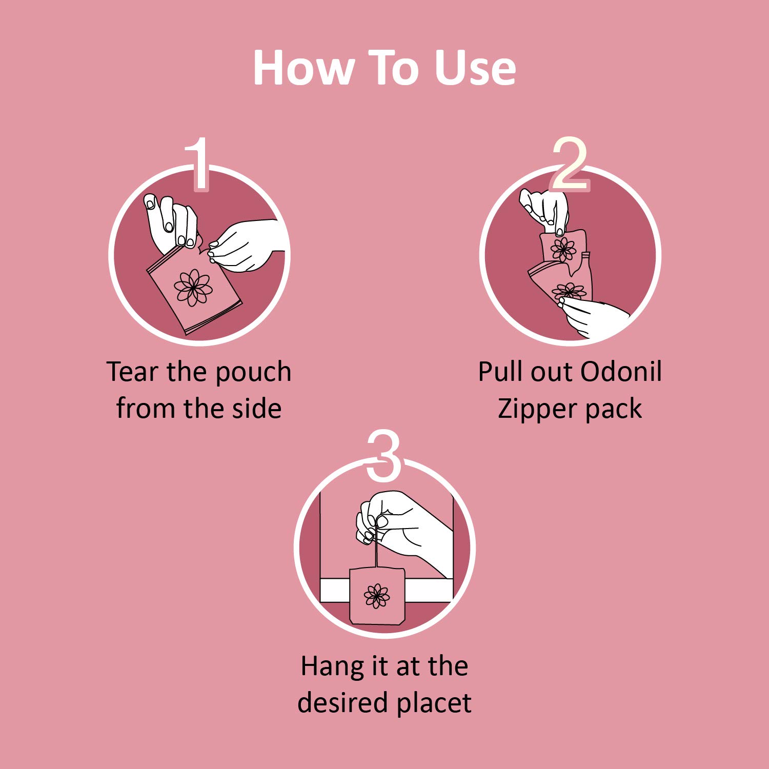 Odonil Bathroom Air Freshener Zipper Mix - 30g (10gx3) | Assorted Fragrance Pack | Long-Lasting Odor Eliminator for Bathroom, Toilet & Home | Germ Protection | Up to 30 Days Freshness | Perfect for Small Spaces, Offices & Travel Use