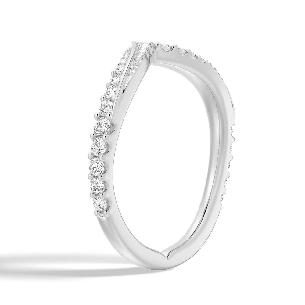 Classic Curved V Moissanite Wedding Band - Elegant Engagement Ring for Women | Perfect for Bridal Jewelry, Anniversary Gifts & Special Occasions