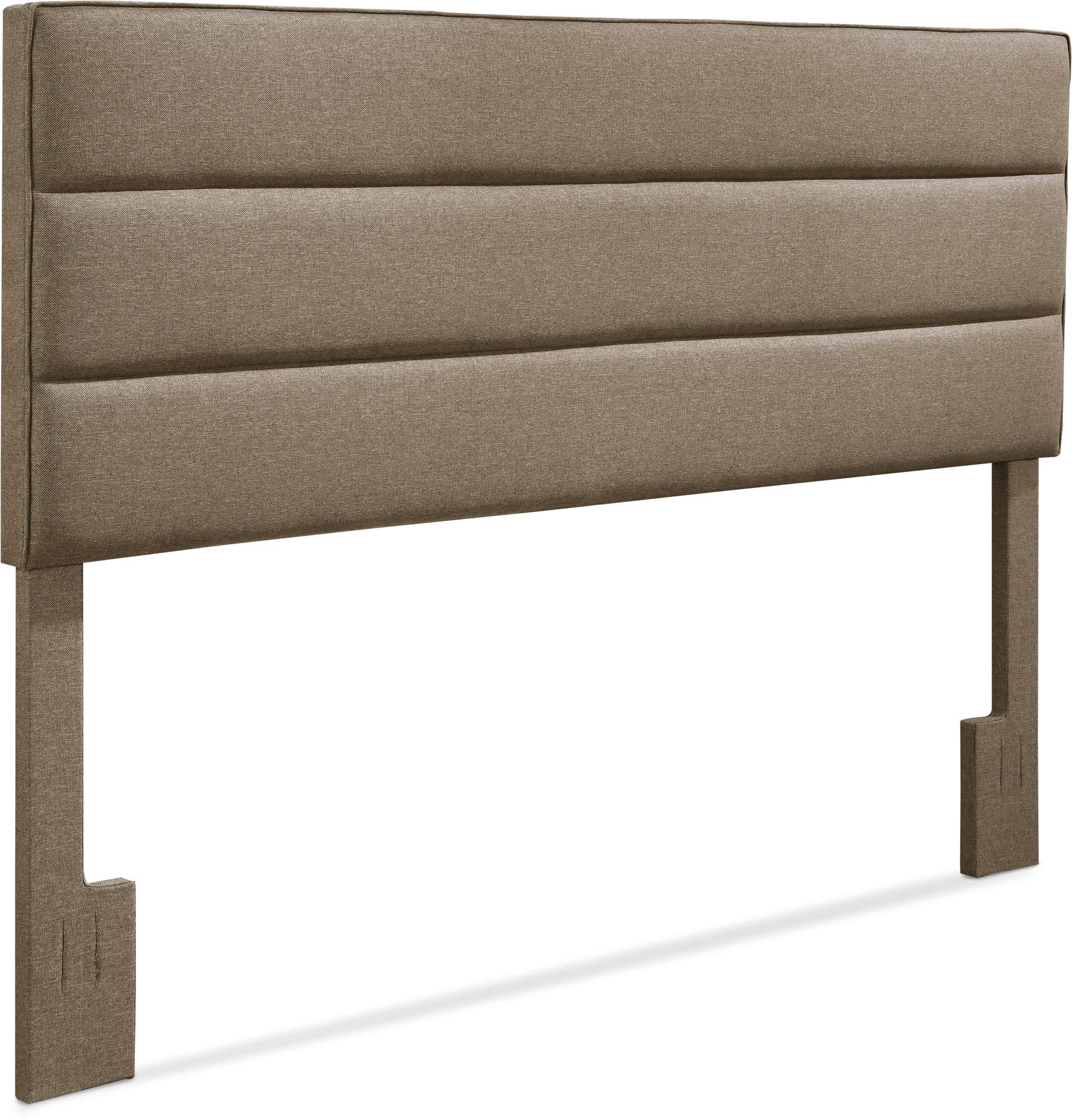 Serta Palisades Collection Upholstered Padded Headboard - Modern Tufted Design with Soft Linen-Textured Fabric - Eastern King Size - Brown - Perfect for Master Bedroom, Guest Room & Home Decor