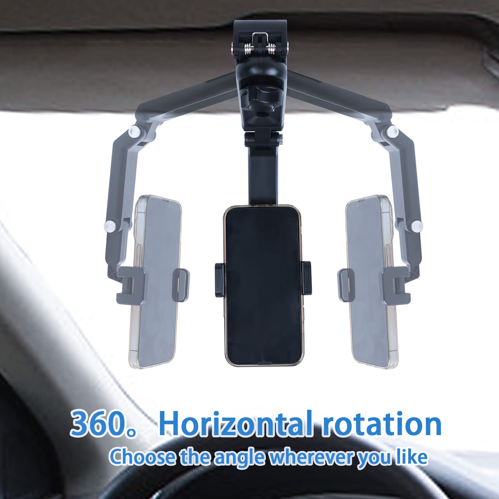 360° Rotatable Car Sun Visor Phone Mount Holder for iPhone Samsung - Universal Car Accessories for Safe Driving & GPS Navigation