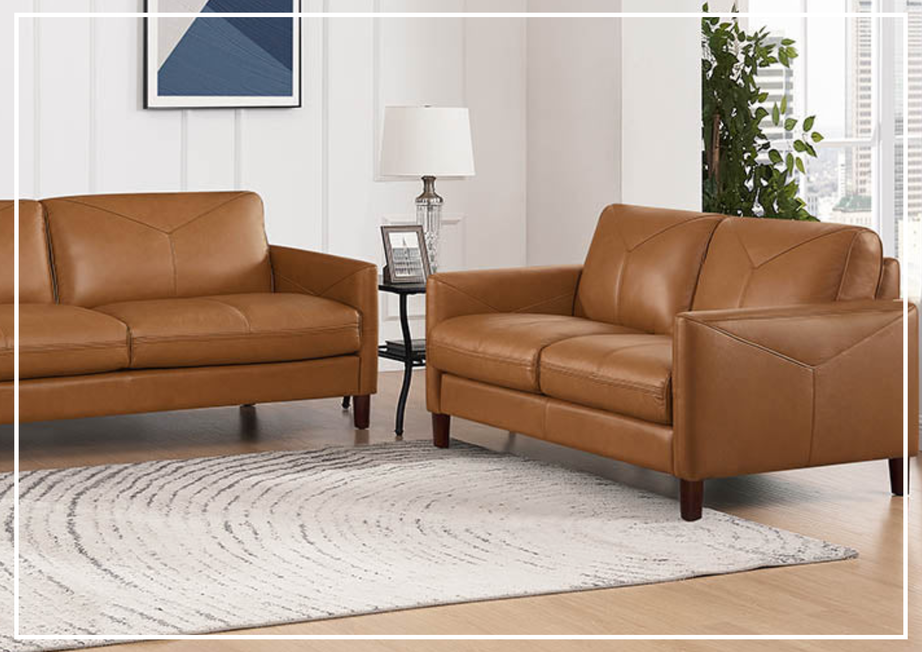 Hydeline Yorkdale Genuine Leather Loveseat Sofa - 2-Seater Recliner Couch for Living Room, Home Theater & Office - Comfortable & Stylish Furniture for Small Spaces
