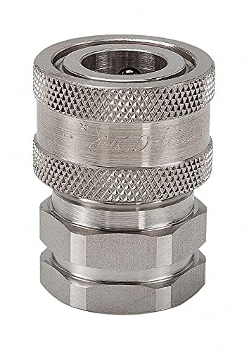 1/8-27 to 1/4 Inch 316 Stainless Steel Coupler Body - High Pressure Hydraulic Fitting for Industrial & Marine Applications