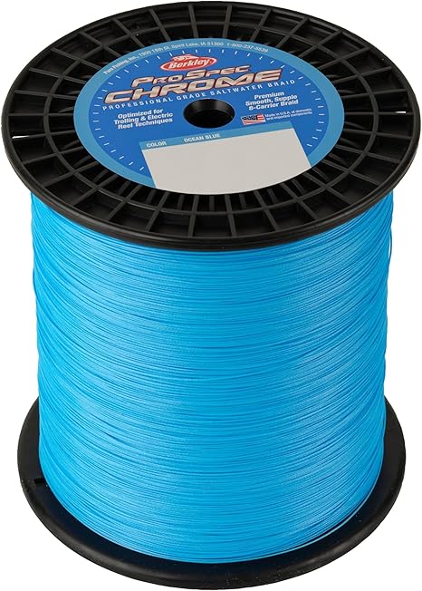 Berkley ProSpec Chrome Braid Fishing Line - 65lb Strength, 3500 Yards, Ocean Blue | Saltwater & Freshwater Fishing, Trolling, Casting, Offshore & Inshore Angling