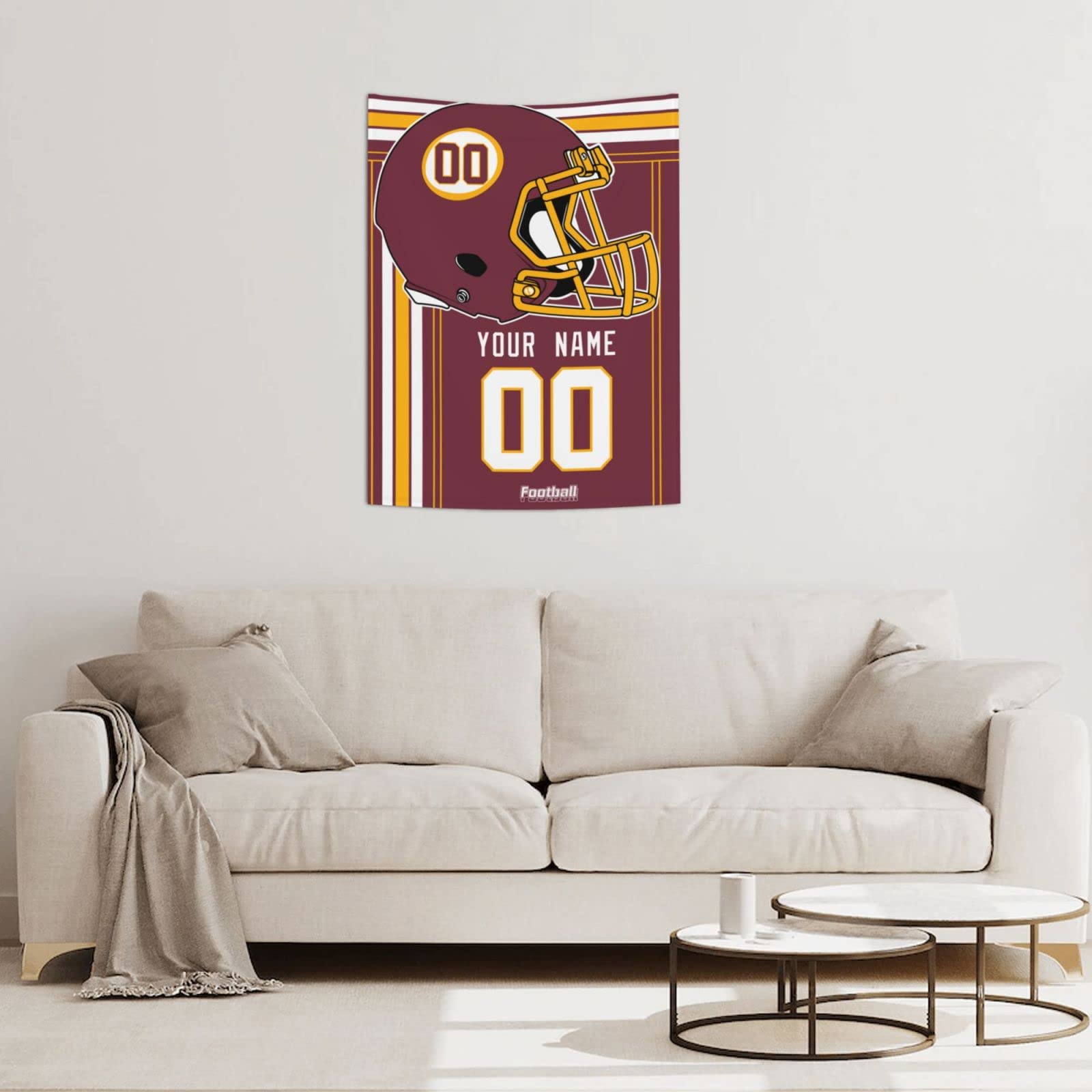 Custom Washington Tapestry Wall Art - Personalized Name & Number Gifts for Men, Sports Fans - Perfect for Home Decor, Game Room, Dorm & Fan Cave