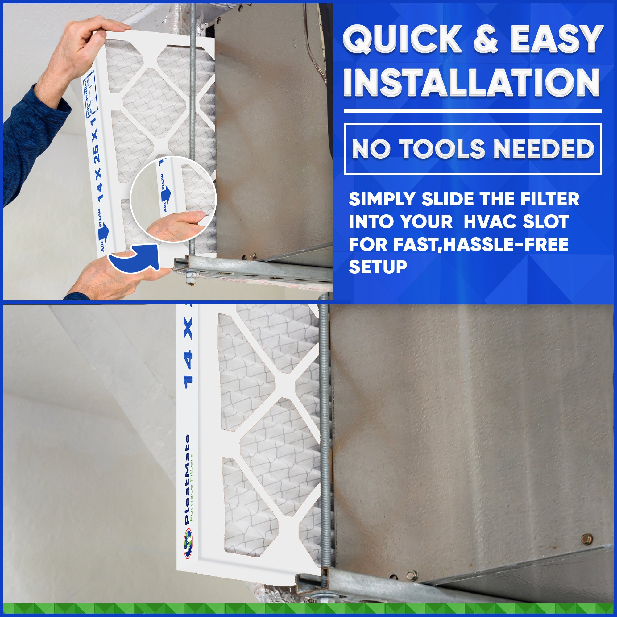 14x25x1 MERV 8 Pleated Air Filters - Case of 12 | High Efficiency Furnace & AC Filters for Home, Office & Commercial Use | Dust, Pollen & Allergen Reduction