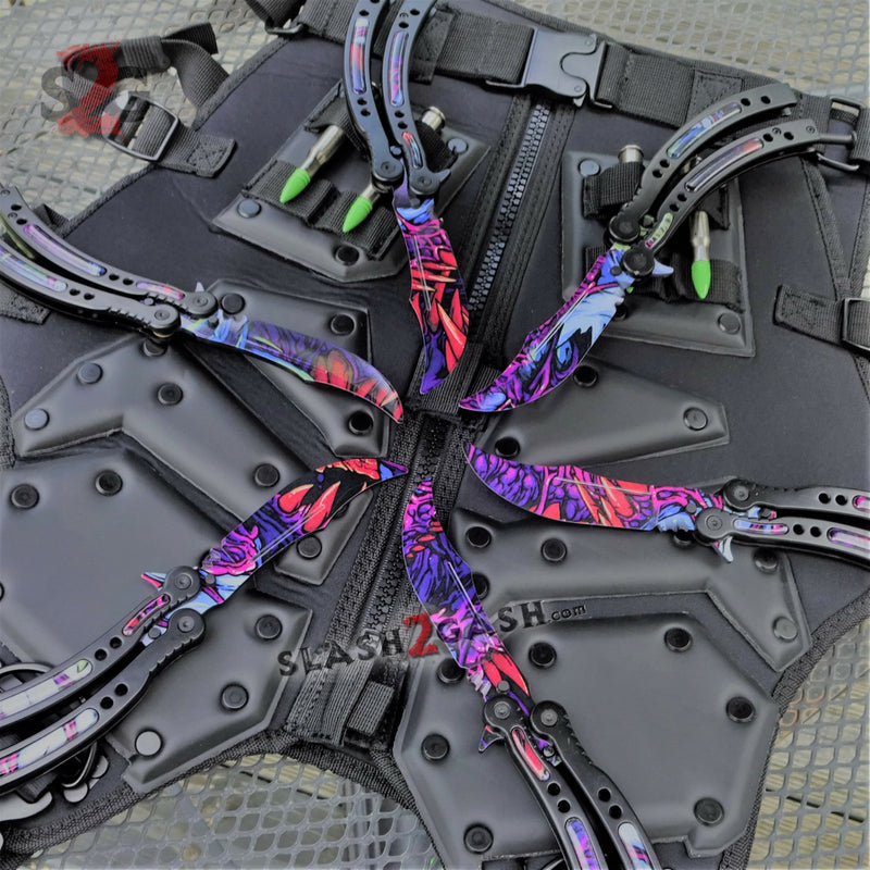 Hyper Beast 2-Piece CSGO Knife Set - Butterfly Knife & Elite Karambit | Save $10 | Perfect for Gaming Collectors & CSGO Cosplay