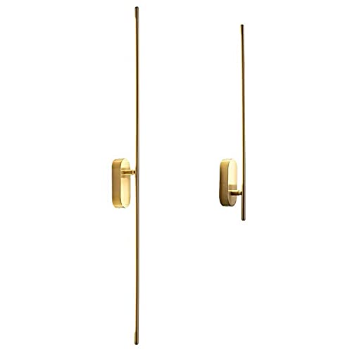 CraftThink LED Wall Sconce - Modern Minimalist Linear Metal Wall Light Fixture in Brass Finish | Warm White Lighting for Bathroom, Bedroom, Living Room & Dining Room | Perfect for Hallways, Corridors & Ambient Lighting