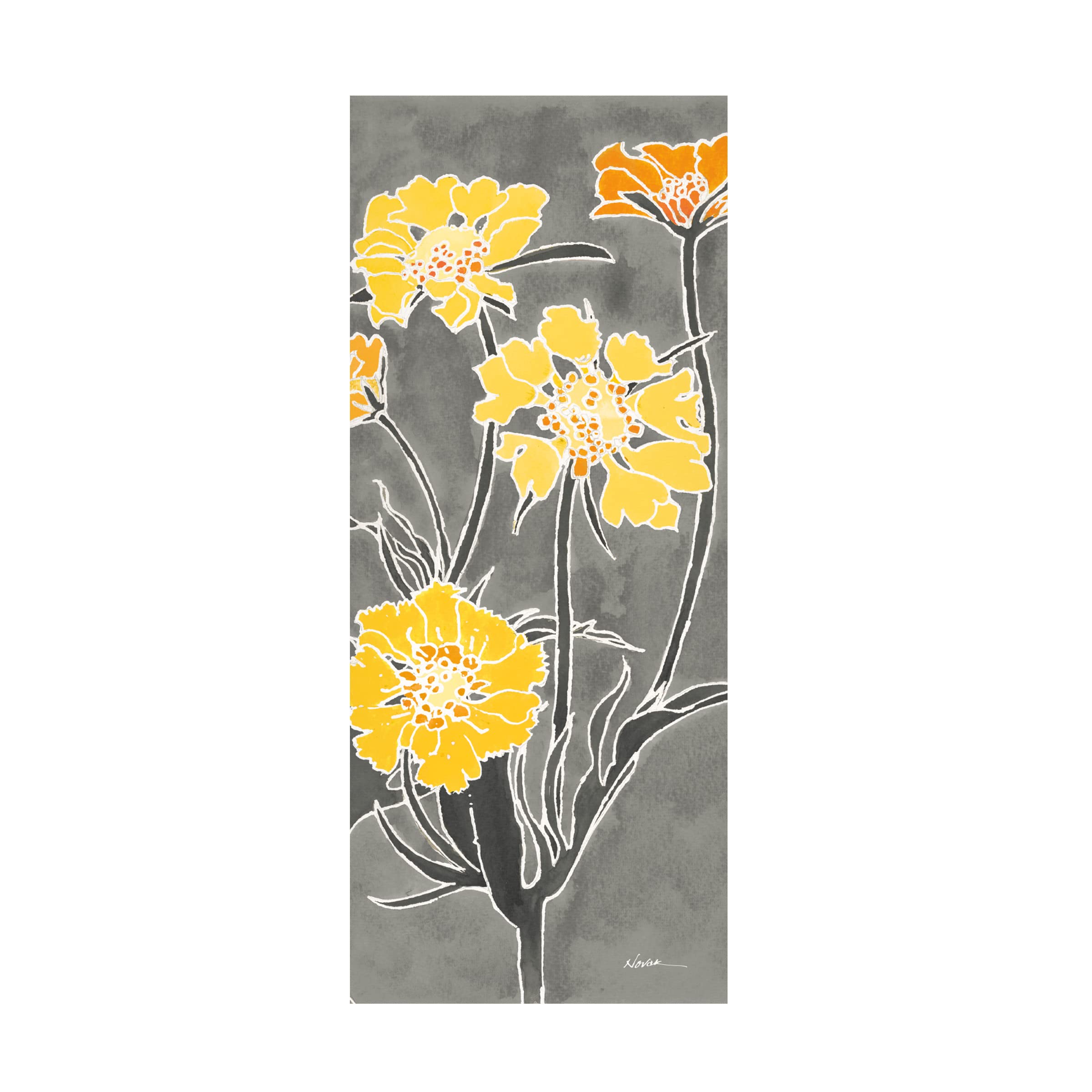 Shirley Novak 'Cloisonne Beauty II Gray' Canvas Wall Art Print - Handmade Home Decor for Living Room, Bedroom & Office