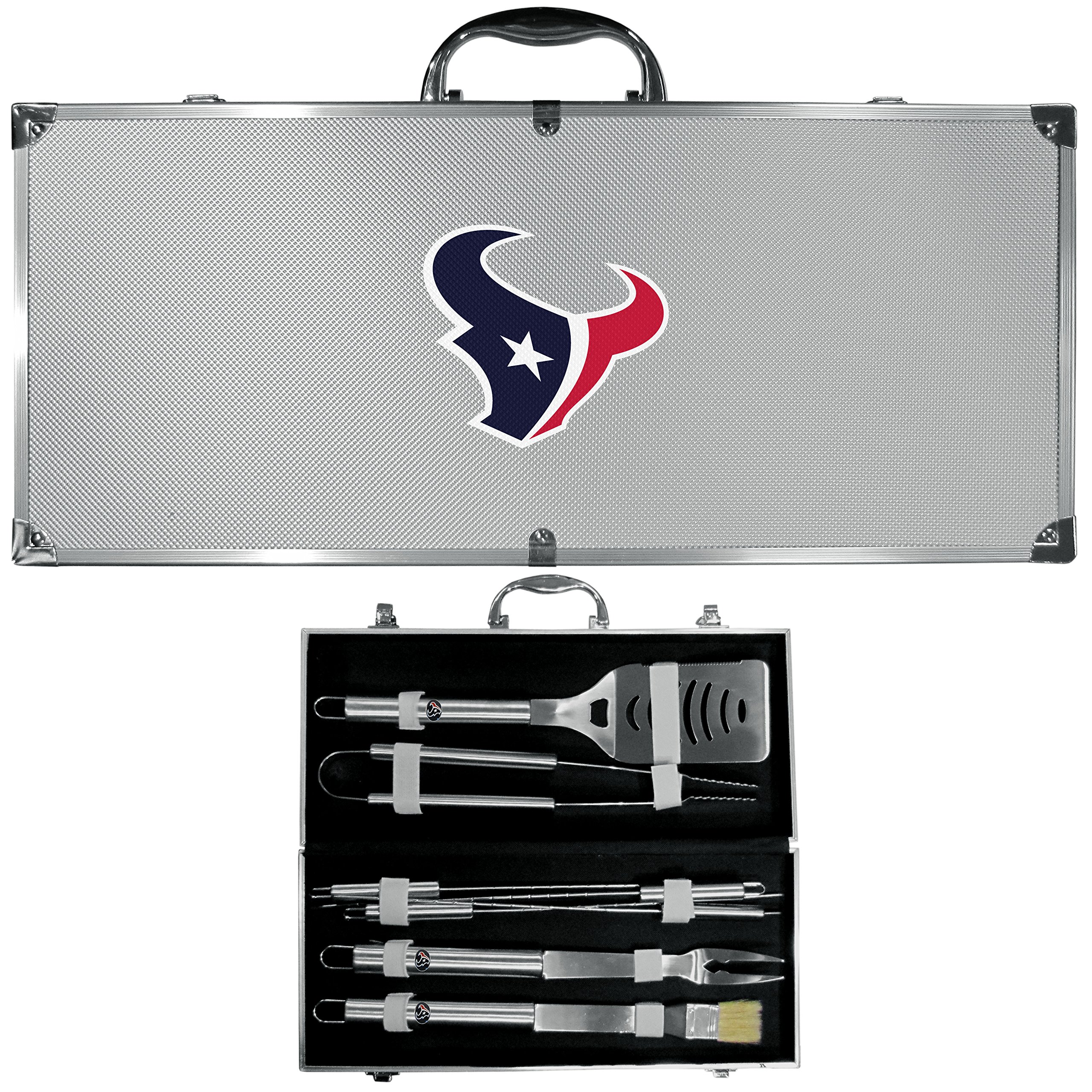 Premium Siskiyou NFL 8-Piece BBQ Grill Tool Set with Carrying Case - Perfect for Tailgating, Backyard BBQs & Outdoor Cooking Parties