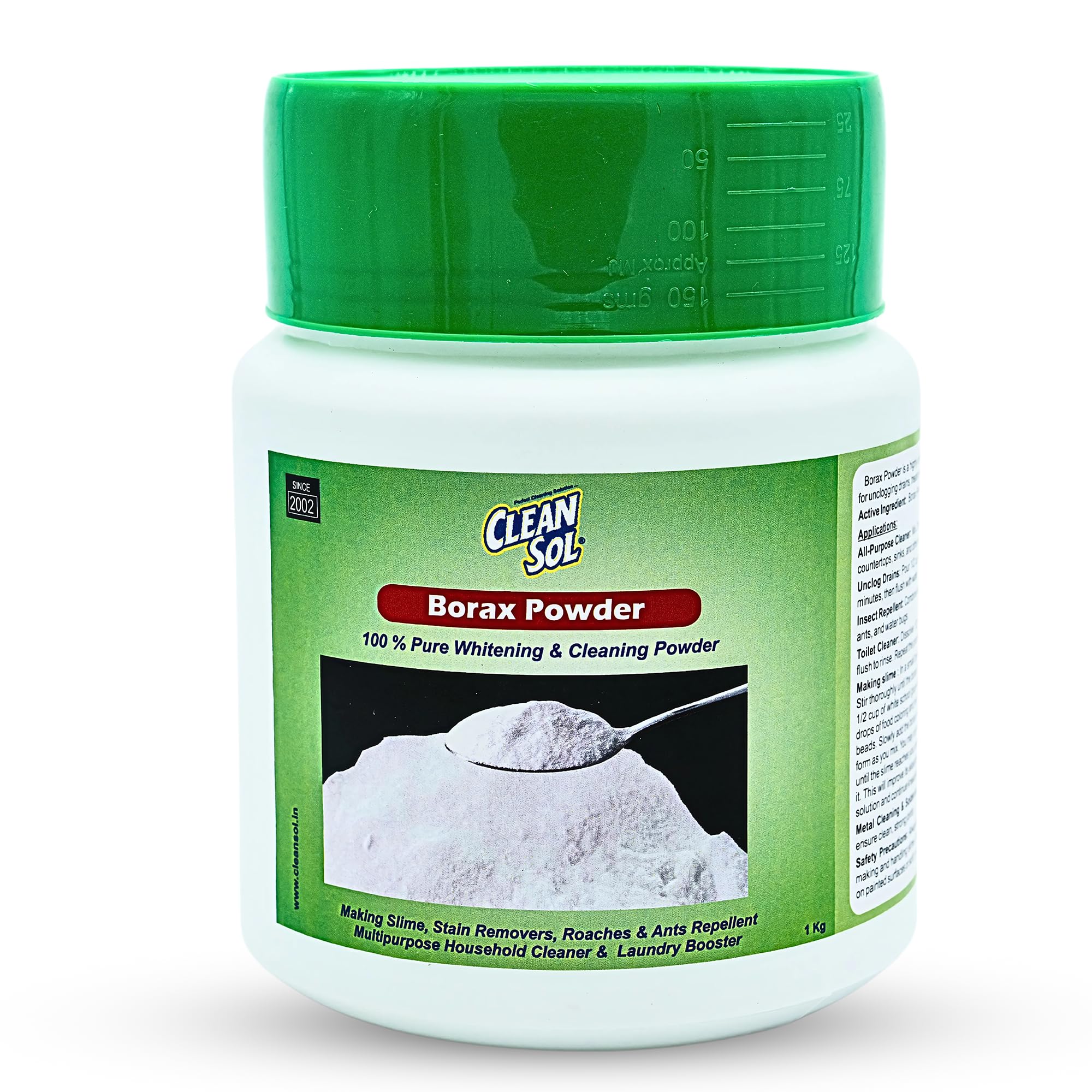 Cleansol Borax Powder - 1 Kg | Natural Cleaning Agent & Slime Making Ingredient | Multi-Purpose for Laundry, DIY Crafts & Household Cleaning