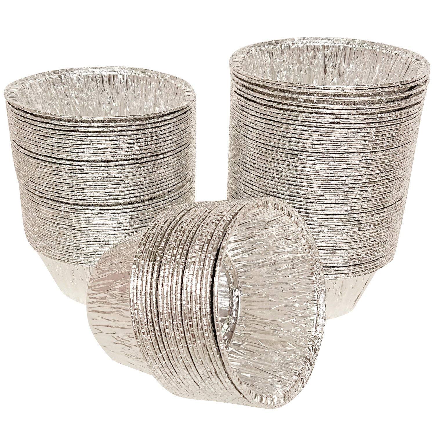 2 Oz Disposable Aluminum Foil Baking Cups - 100Pcs 70mL Mini Cupcake Pans for Baking, Roasting & Serving - Perfect for Parties, Desserts & Meal Prep