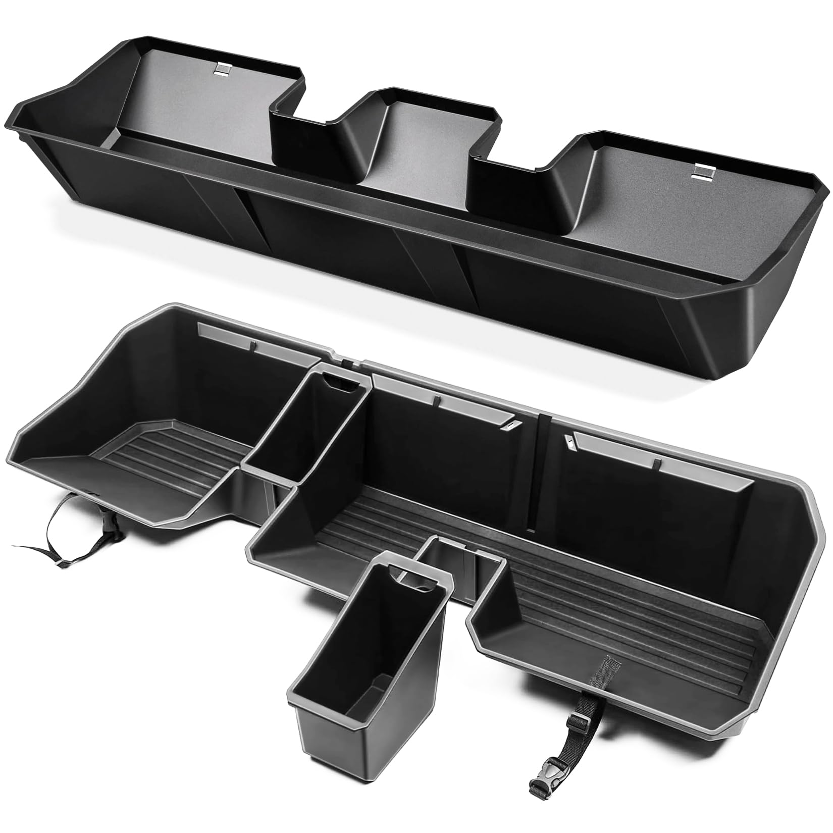 LEPZ Upgraded Rear Under Seat Storage Box Organizer for Tesla Cybertruck 2024 | Modular Second Row Cargo Tool Box | Perfect for Camping Gear, Tools & Truck Accessories Storage
