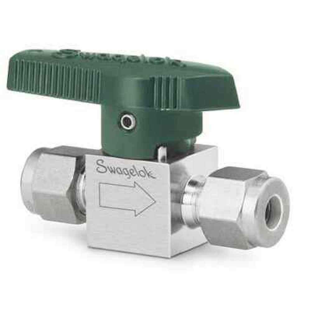 Swagelok SS-8P6T 1/4 Turn Stainless Steel Instrument Plug Valve - 4.4 CV Rating for Industrial Gas & Liquid Flow Control in HVAC, Chemical Processing & Laboratory Applications