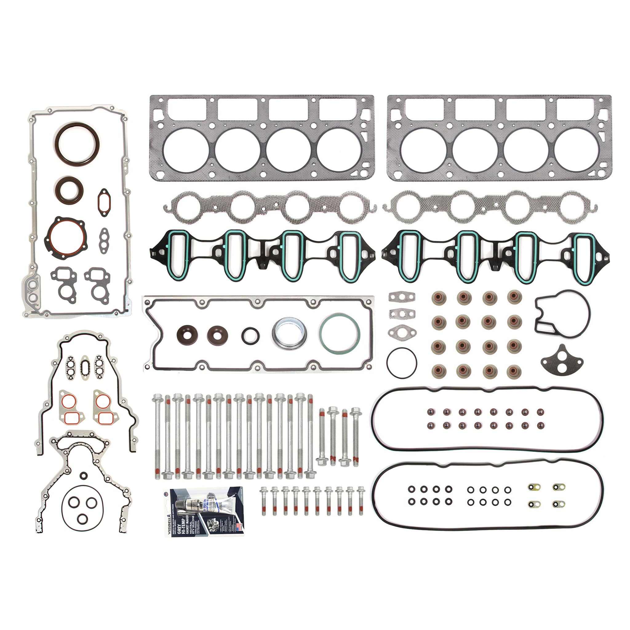 MA-4216923850 Full Gasket Set with Head Bolts - Compatible with 1999-2001 Chevrolet, GMC, Buick, Cadillac 4.8L & 5.3L V8 OHV Engines - Perfect for Engine Rebuilds, Head Gasket Replacement & Performance Upgrades
