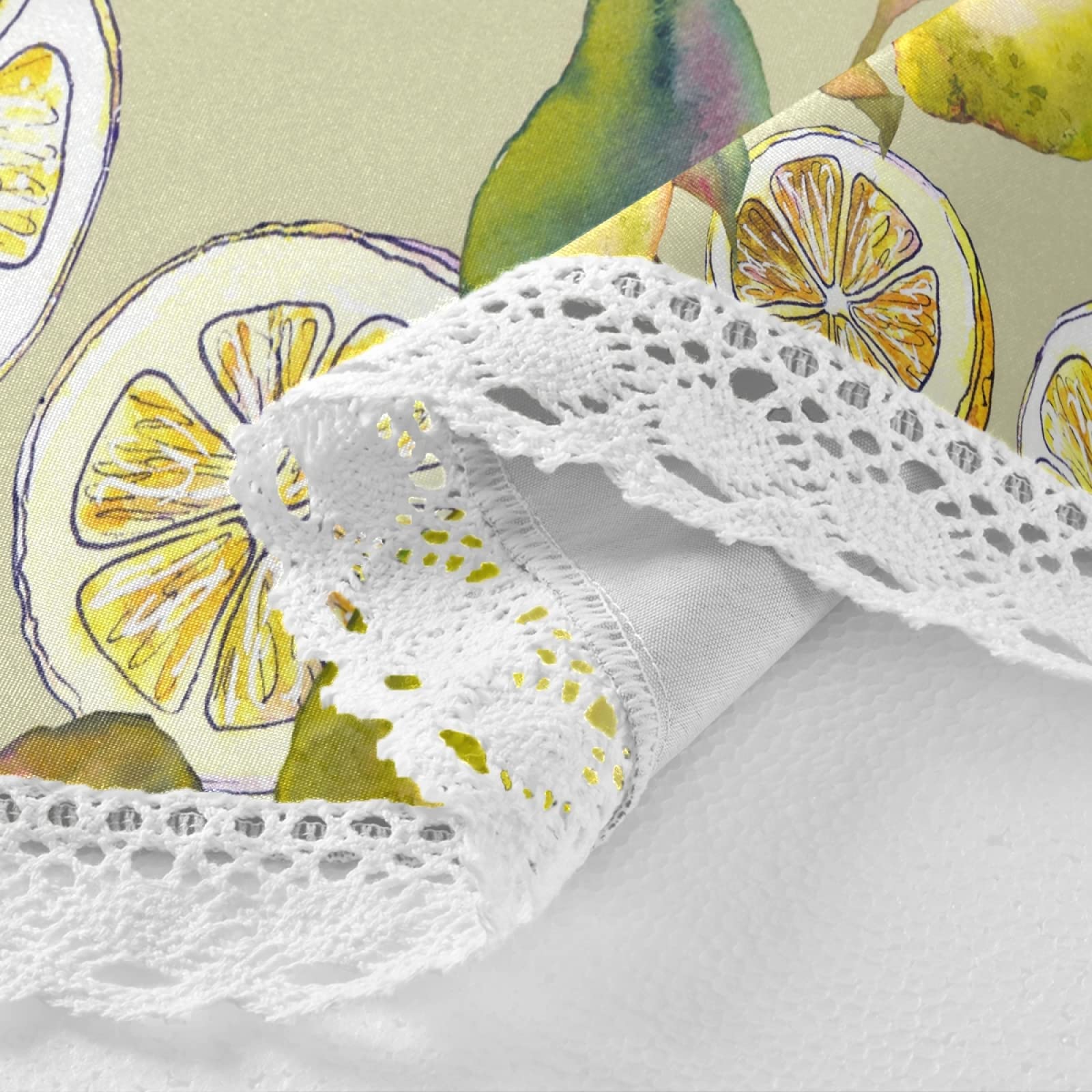 ALAZA 60 Inch Round Tie Dye Tablecloth - Lemon Citrus Pattern Washable Polyester Table Cover for Kitchen, Dining, Party & Picnic Decor | Waterproof & Stain Resistant for Indoor & Outdoor Use