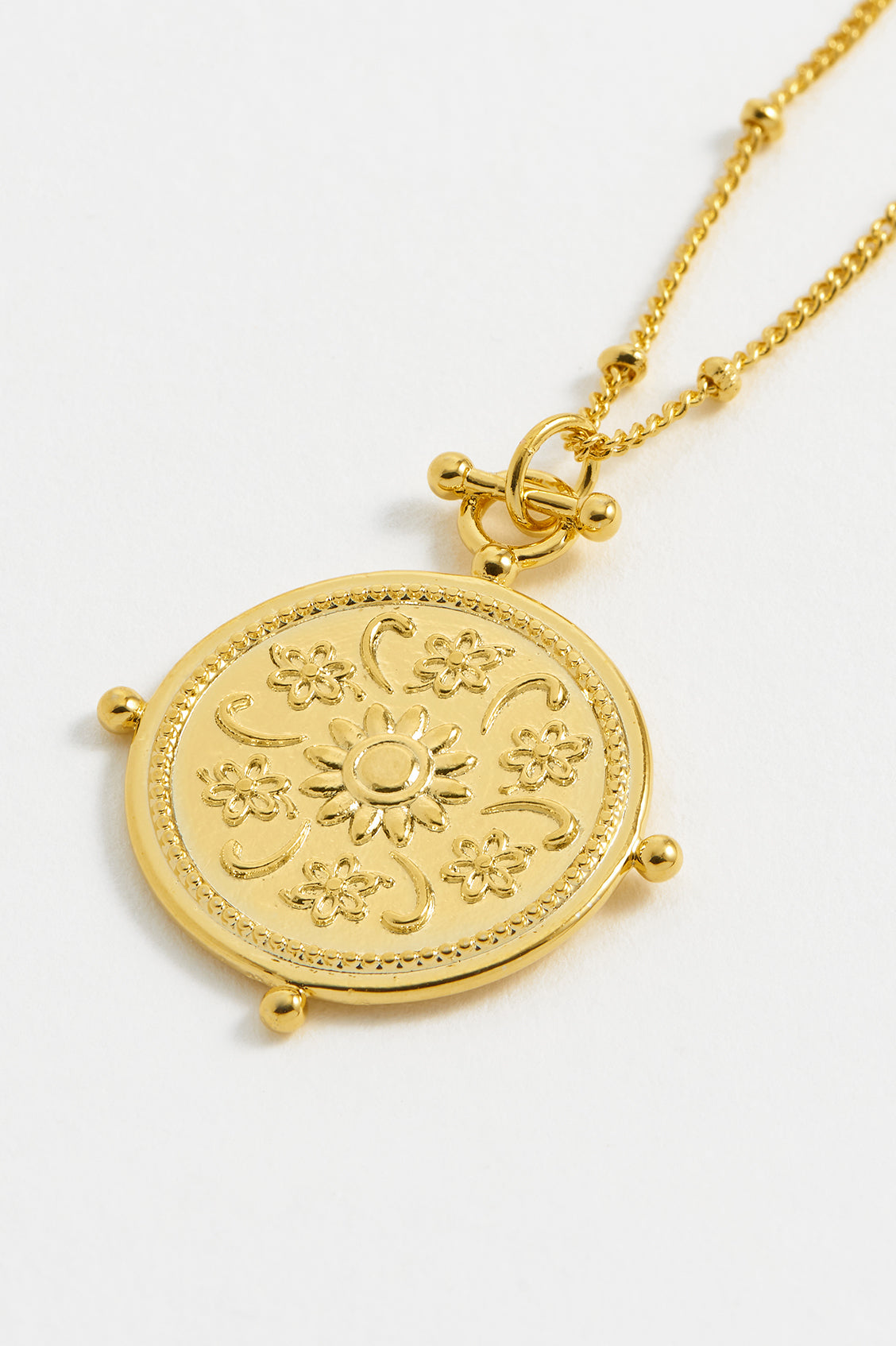 Floral Coin Necklace for Women - Elegant Rose Gold Pendant Jewelry Gift for Her - Perfect for Weddings, Anniversaries & Everyday Wear