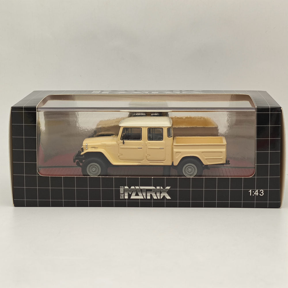 1/43 Scale Toyota HJ45 Land Cruiser Crew Cab Beige Resin Model Car MX41905 - Collectible Diecast Vehicle for Display & Off-Road Enthusiasts