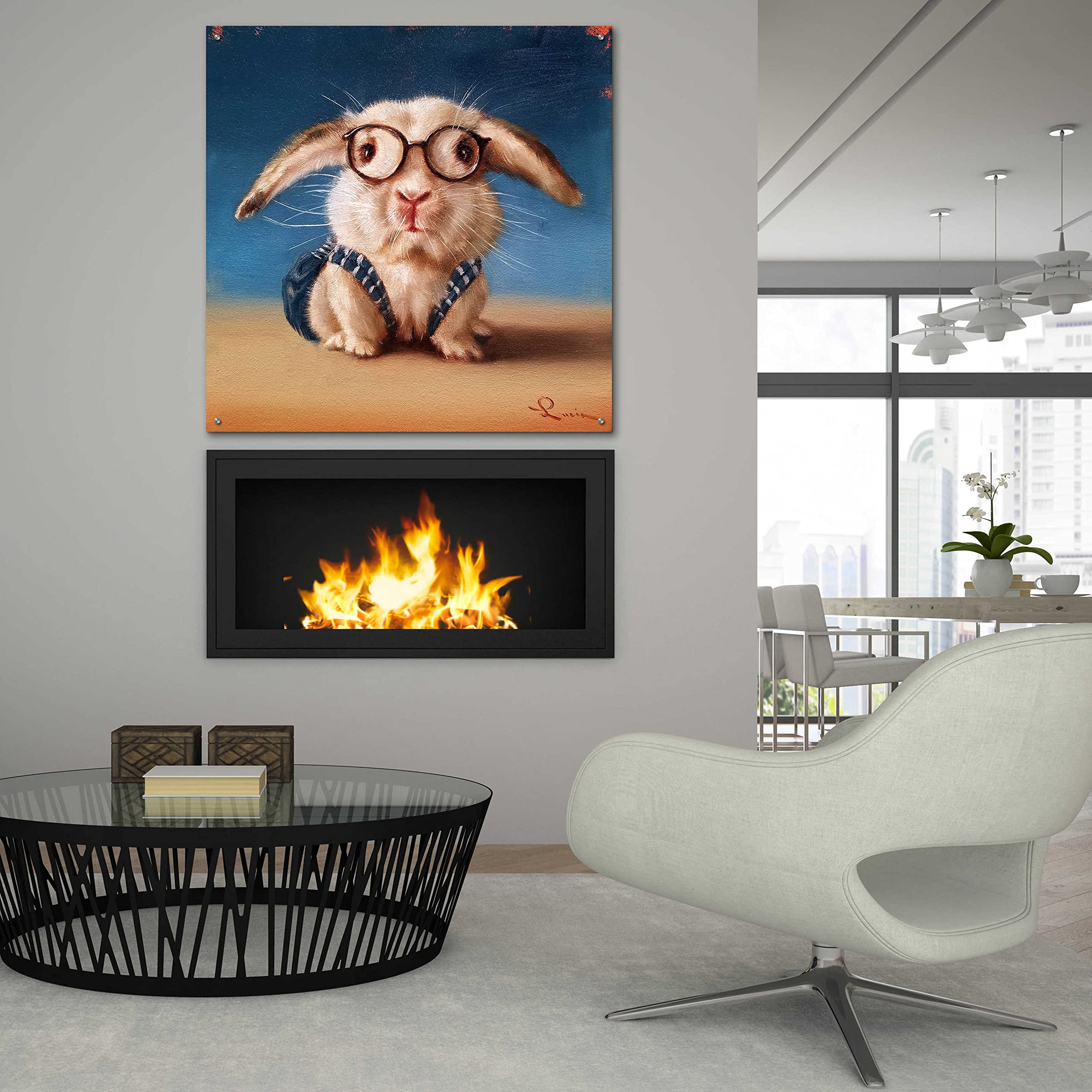Lucia Heffernan 'Back to School' Acrylic Glass Wall Art - 36x36 Inch Modern Canvas Painting for Home & Office Decor | Perfect for Classrooms, Kids Rooms & School Themed Spaces