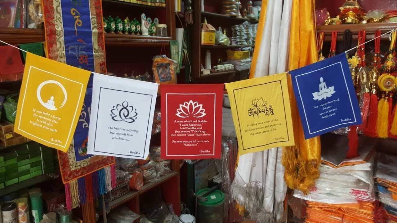 Buddha Quote Prayer Flags - Inspirational Buddhist Blessing Banners for Home, Garden & Meditation Spaces | Outdoor & Indoor Decor