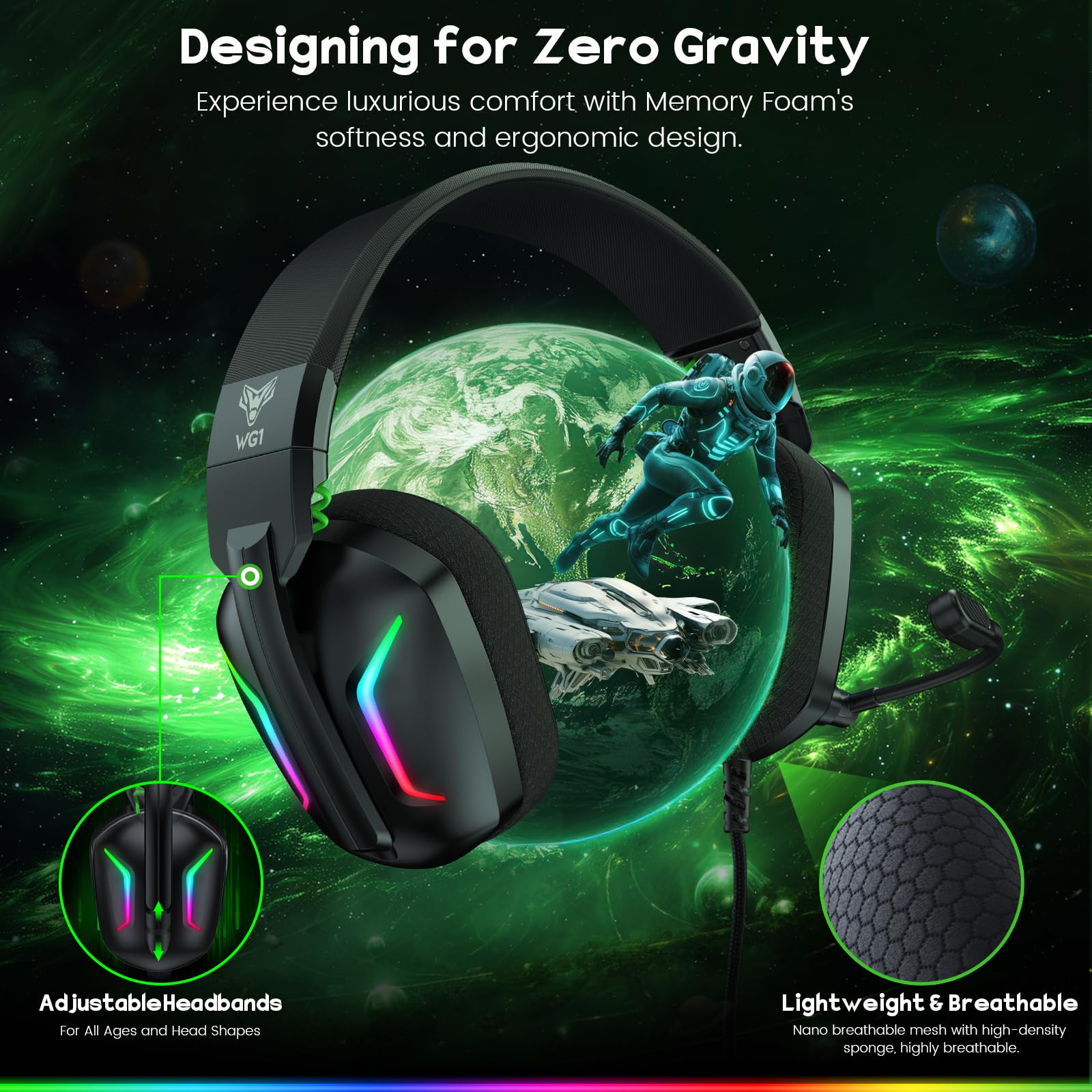Best Wired Gaming Headset for Xbox Series X|S, Xbox One, PS4, PS5, Nintendo Switch, PC & Mobile - 50mm Drivers, Surround Sound, ENC Noise Cancelling Mic & Memory Foam Ear Cushions - Perfect for Competitive Gaming, Streaming & Online Chat