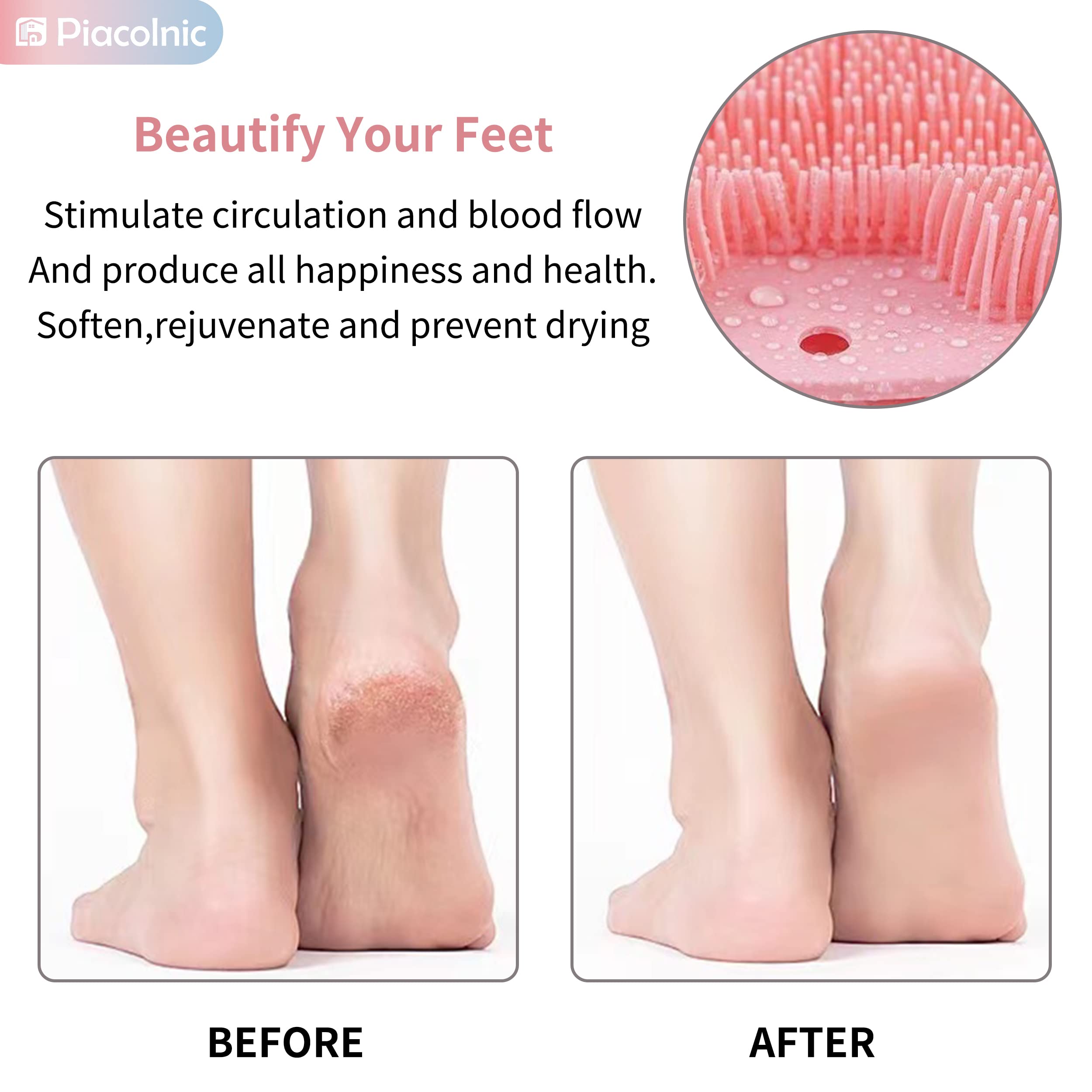 2-Pack Large Silicone Foot Scrubber with Suction Cups - Exfoliating Massage Brush for Shower & Bath - Acupressure Mat for Foot Care, Relaxation & Callus Removal - Perfect for Home Spa, Pedicure & Post-Workout Relief