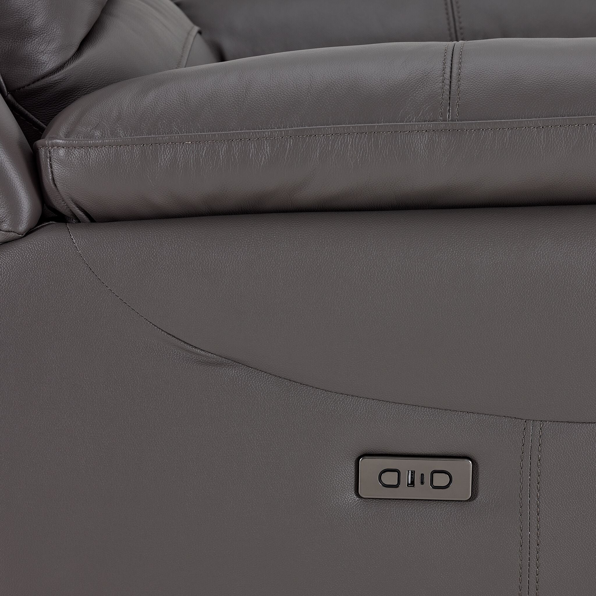 Premium Alba Leather Power Recliner Chair - Soft Grey - Electric Lift & Recline - Living Room, Home Theater & Office Comfort - Perfect for Relaxation & Back Pain Relief
