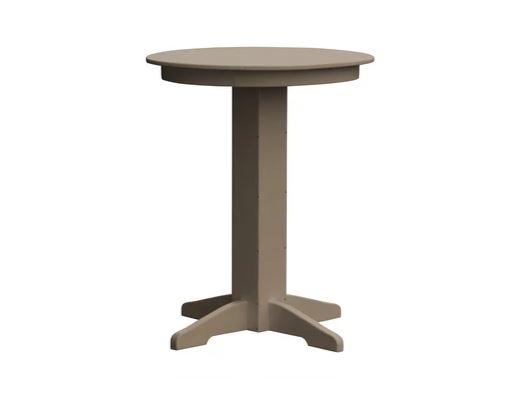 A & L Furniture Round Bar Table with Free 2 Umbrella Holes - Perfect for Patio, Deck, Poolside & Outdoor Dining