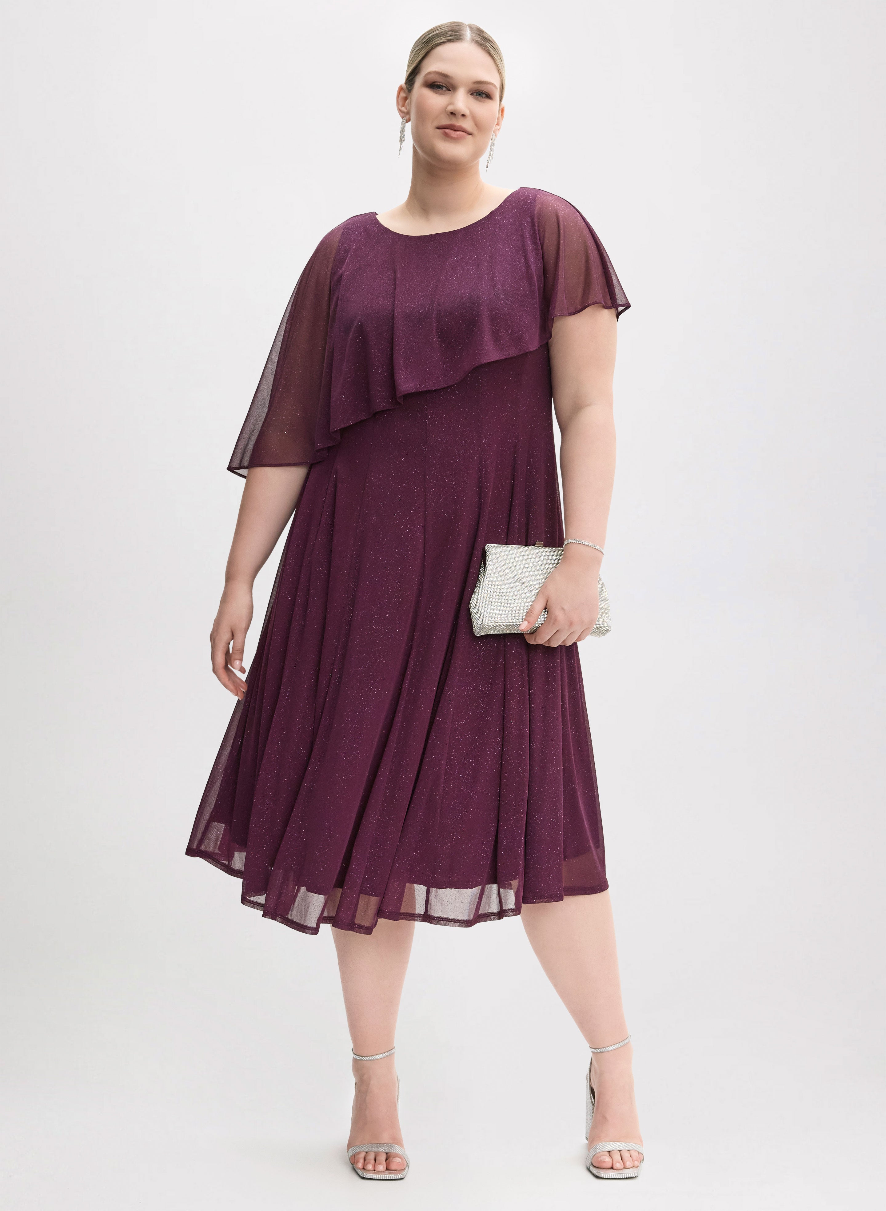 Elegant Asymmetric Capelet Dress for Women | Chic Sleeveless Party Gown | Perfect for Evening Events, Weddings & Special Occasions