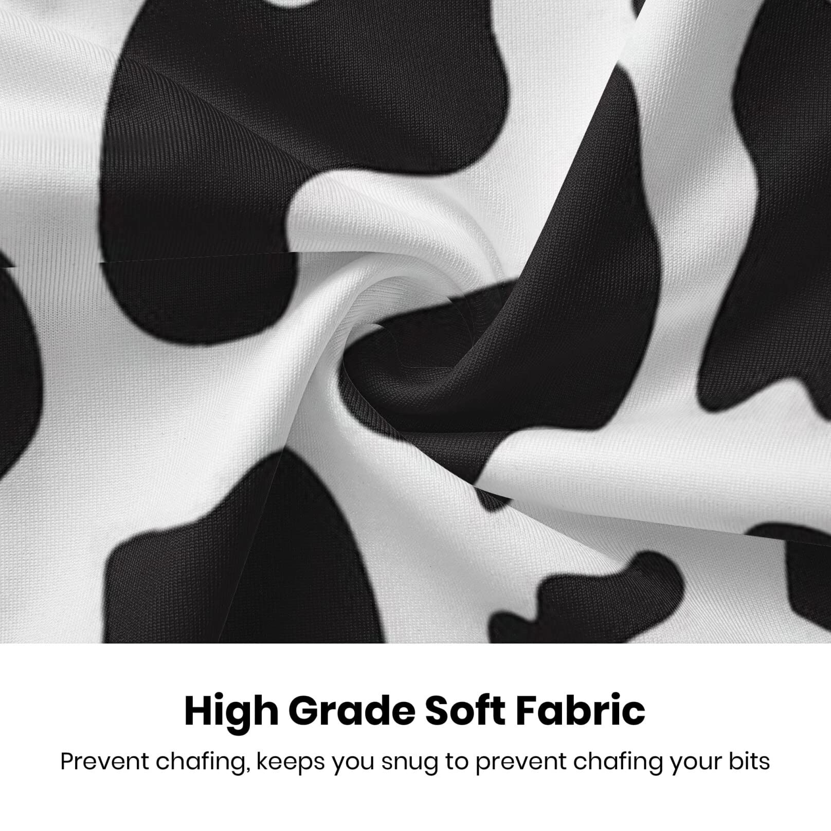 Artsadd Women's High Waisted Yoga Pants - Cow Print Leggings 7/8 Length Capris with Tummy Control - Compression Running Tights for Yoga, Workout & Casual Wear