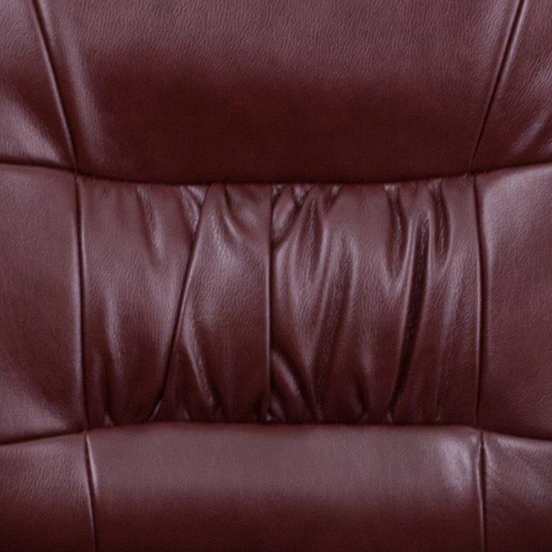 Premium FLASH Haeger Leather Executive Office Chair - Black Metal Frame Reception Seating for Professional Workspaces & Conference Rooms