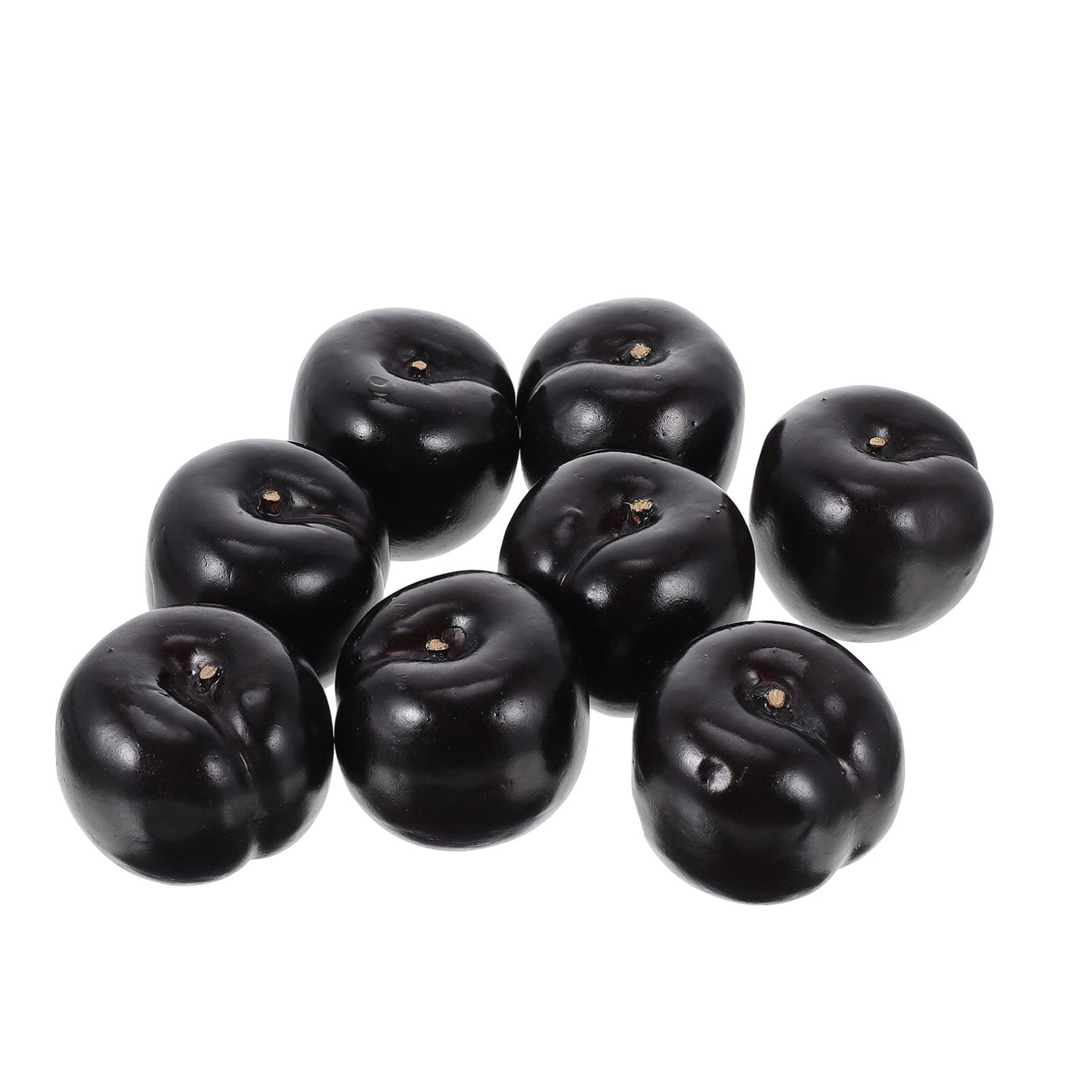 Beavorty 8pcs Realistic Artificial Black Plum Model - Lifelike Fake Fruit Decor for Home, Kitchen, Farmhouse, Fruit Shop Display & Photography Props - Perfect for Table Centerpieces, Party Decorations and Food Styling