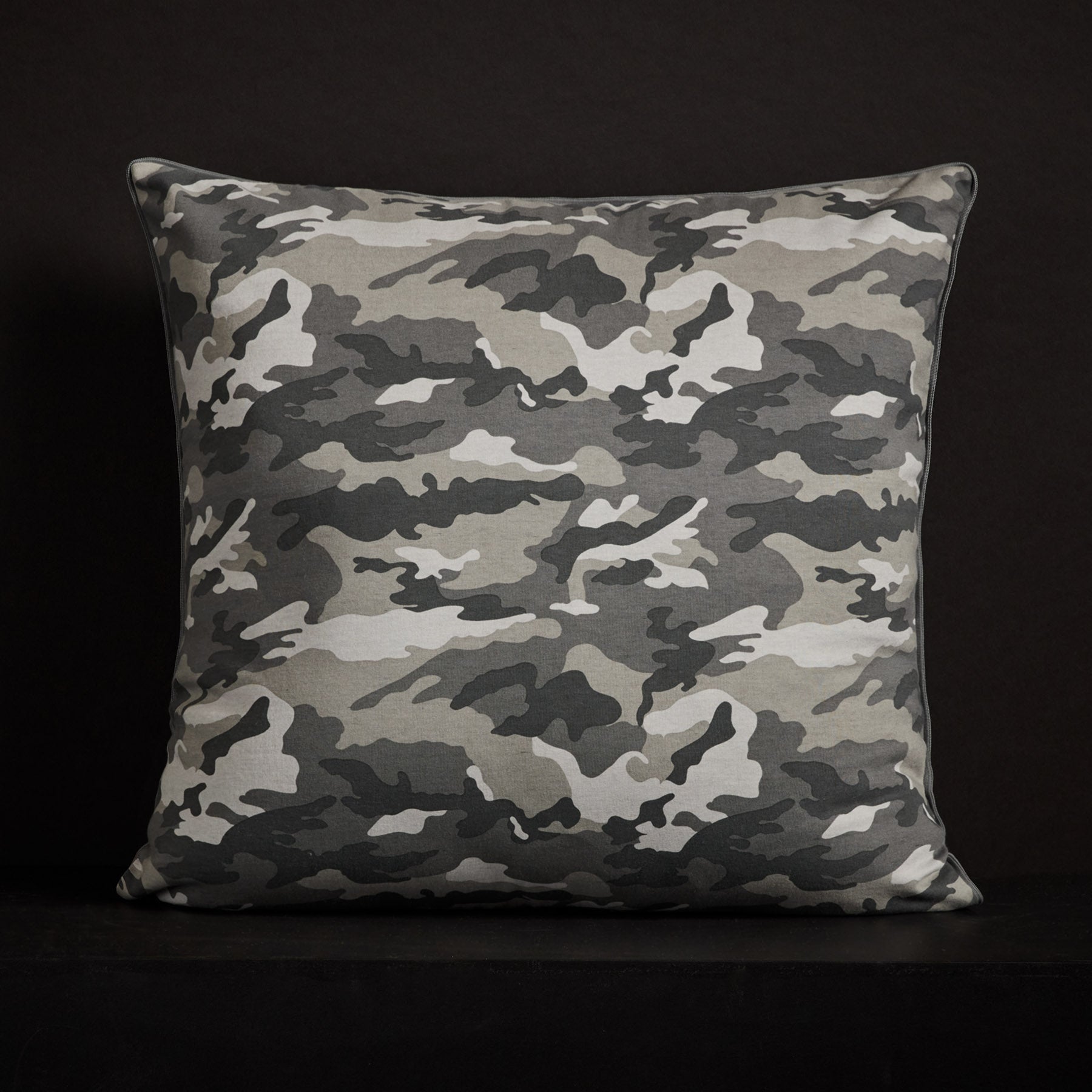 Arctic Camo Throw Pillow with Piping - Soft Decorative Cushion for Living Room, Bedroom, and Outdoor Camping