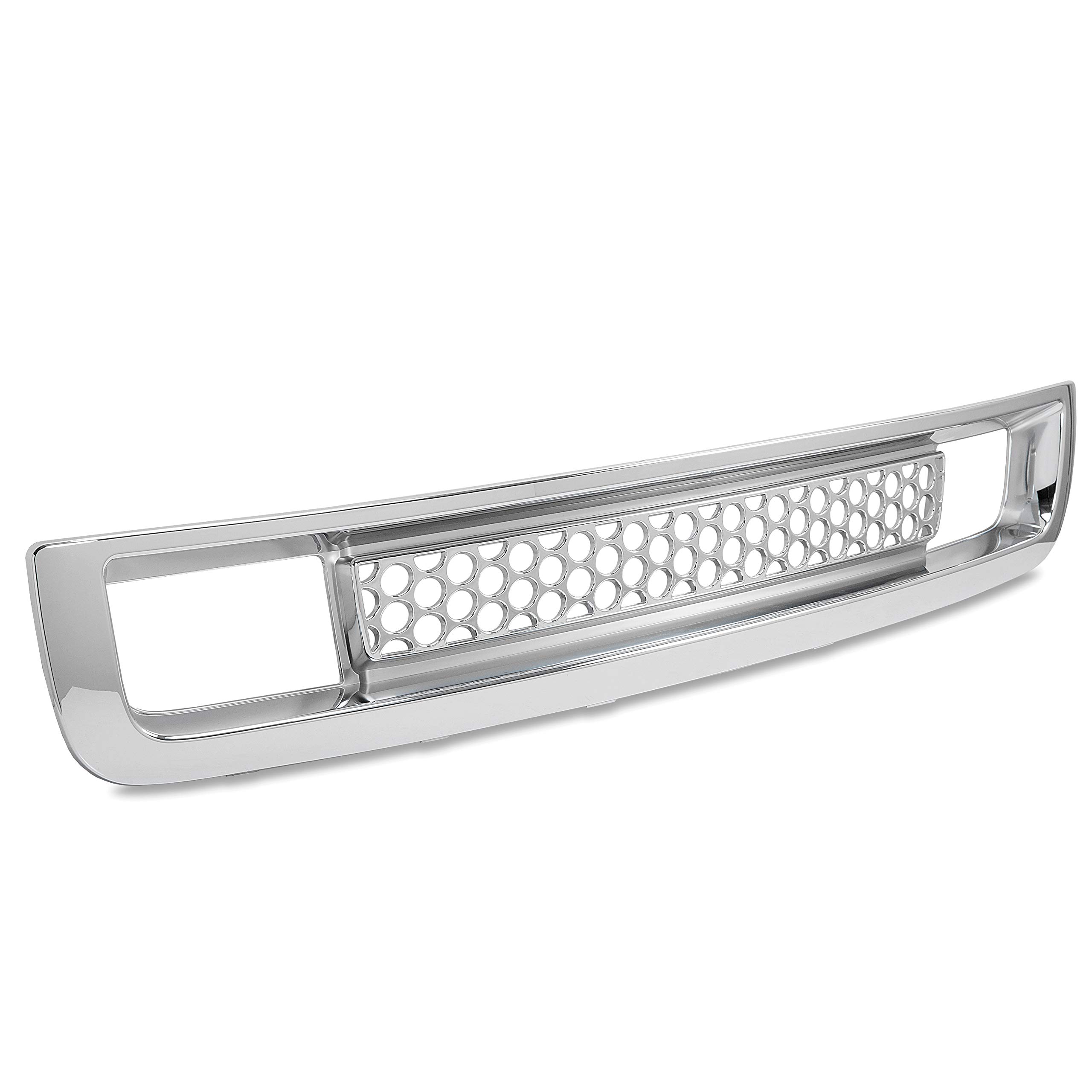 KUAFU Front Bumper Lower Grille Replacement for 2007-2013 GMC Sierra 1500 Denali - Chrome Silver Bumper Grill - Perfect for Off-Roading & Truck Customization