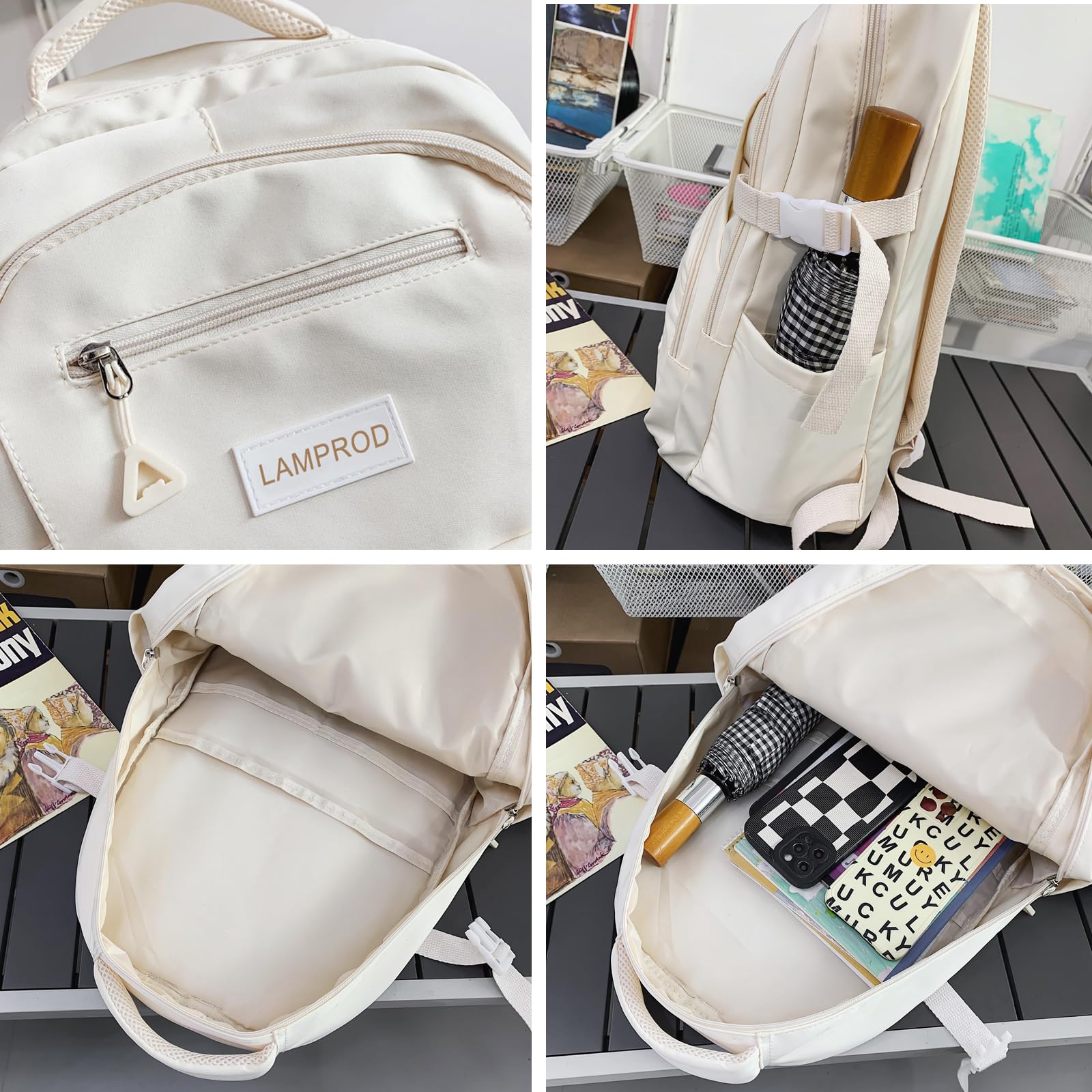 **Stylish Aesthetic Backpack for Girls - Large Capacity School Backpack, Cute Casual Daypack for Middle School & College Students, Travel Backpack for Kids (Black) - Perfect for School, Travel & Daily Use**