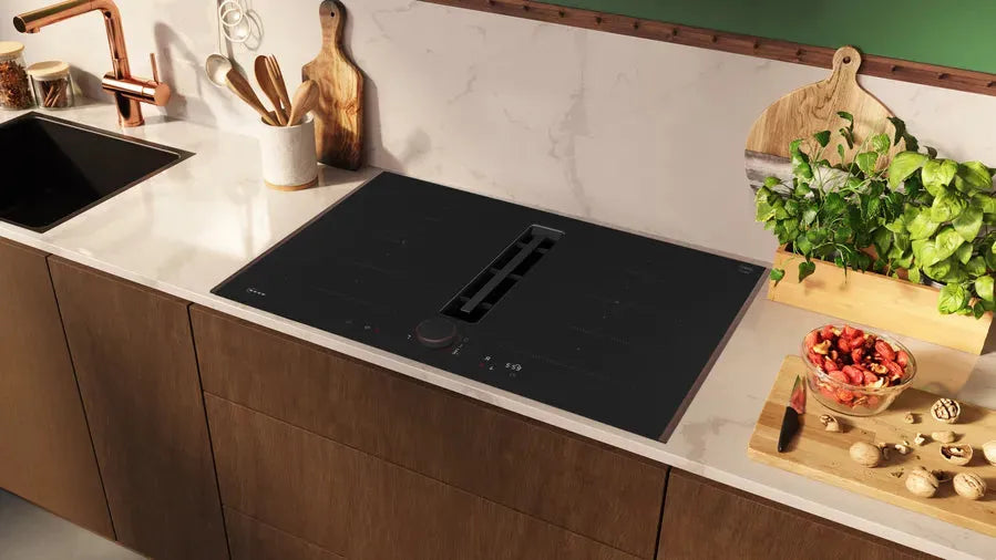 Neff 80cm Built-In Induction Cooktop with Integrated Rangehood - Energy Efficient, Touch Control - Perfect for Modern Kitchens & Open-Plan Living Spaces