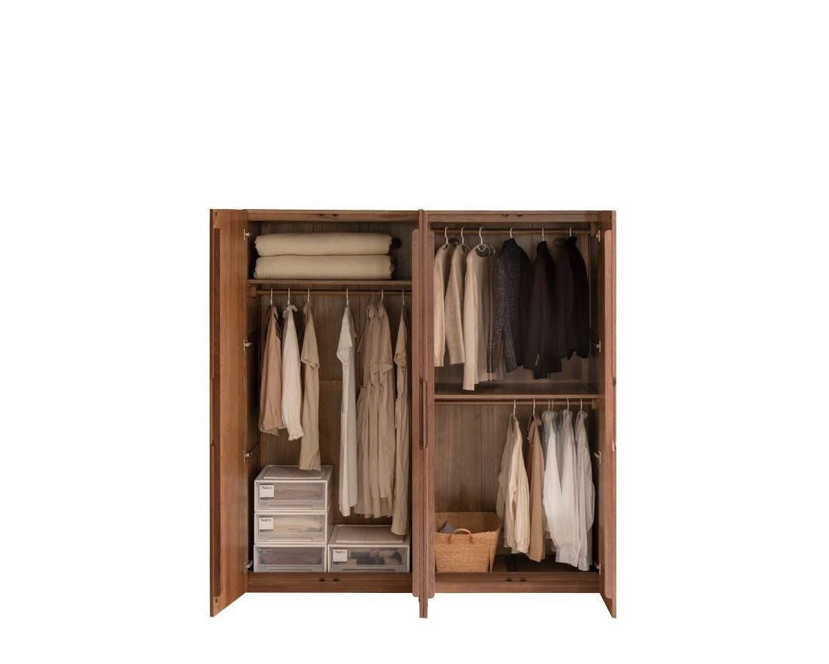 Solid Oak Wood Modern Wardrobe - Stylish & Durable Closet for Bedroom, Walk-In Closet, or Guest Room Storage
