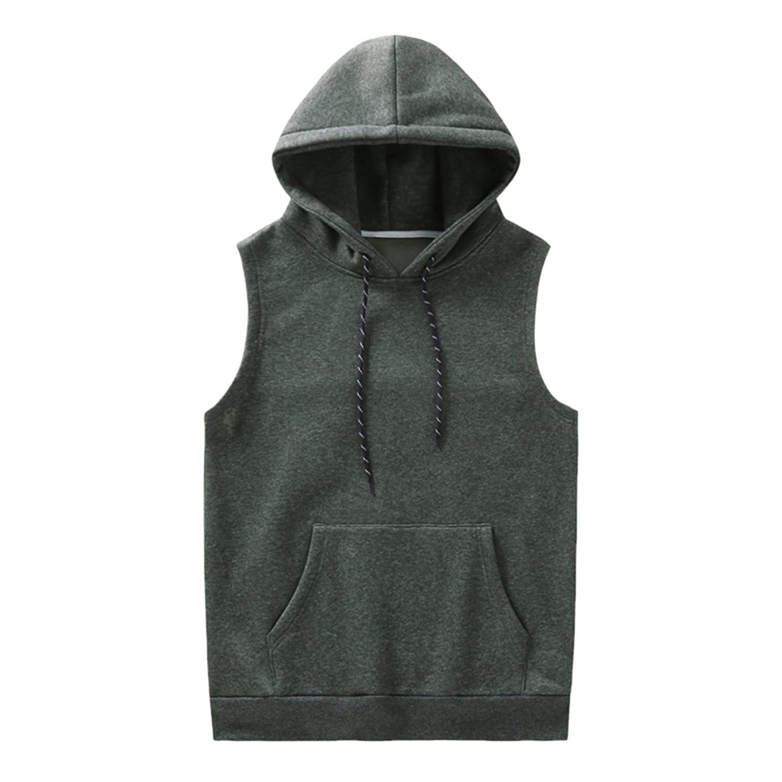 Men's Sleeveless Hooded Plaid Pocket Tank Top - Soft Casual Vest Shirt for Tall Men in Black | Perfect for Gym, Summer Outfits & Streetwear Fashion