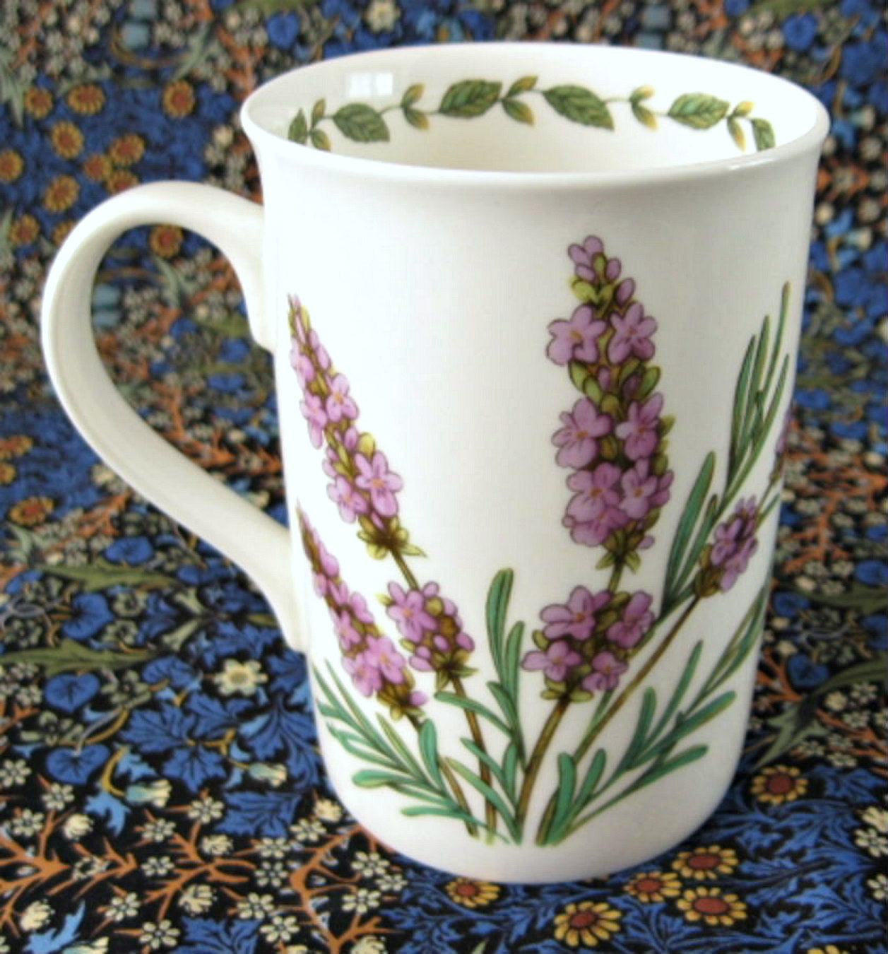 Vintage 1990s English Bone China Mug with Lavender Lavandula Botanical Design by Crown Trent | Perfect for Tea, Coffee, or Collectible Display