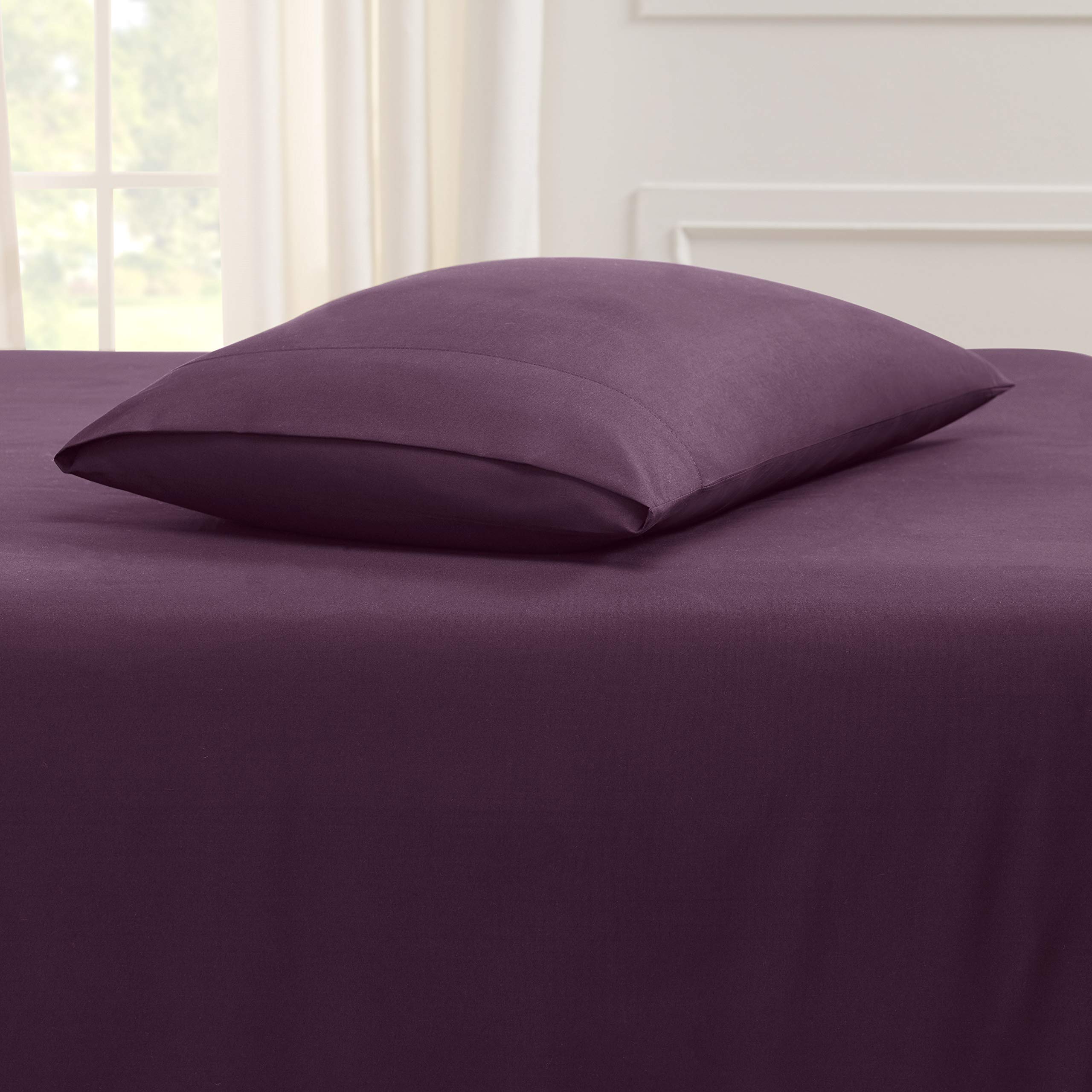 Empyrean Soft Queen Size Pillow Cases Set of 4 - Standard Size Bedding Pillowcases in Purple Eggplant - Perfect for Home, Hotel, and Guest Room Decor