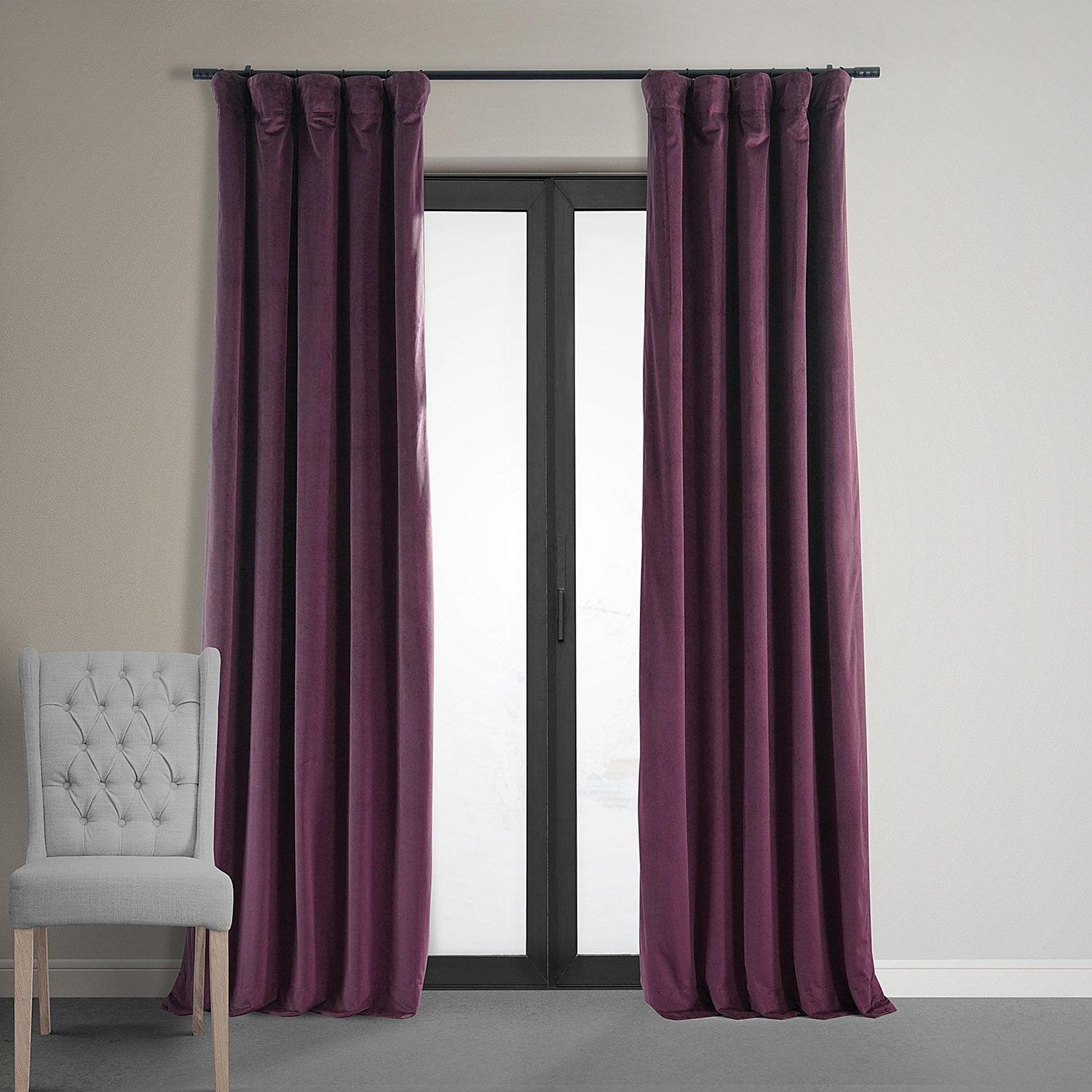 Premium Cabernet Signature Velvet Blackout Curtains - Thermal Insulated Room Darkening Drapes for Bedroom, Living Room & Home Theater (52