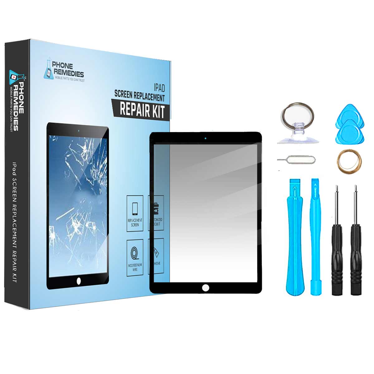 Original iPad 7 7th Generation Screen Replacement Glass Touch Digitizer Repair Kit - Compatible with A2270, A2428, A2429, A2430 Models (Space Gray/Black) | DIY Fix for Cracked or Damaged iPad Displays | Perfect for Home, Office, or School Use
